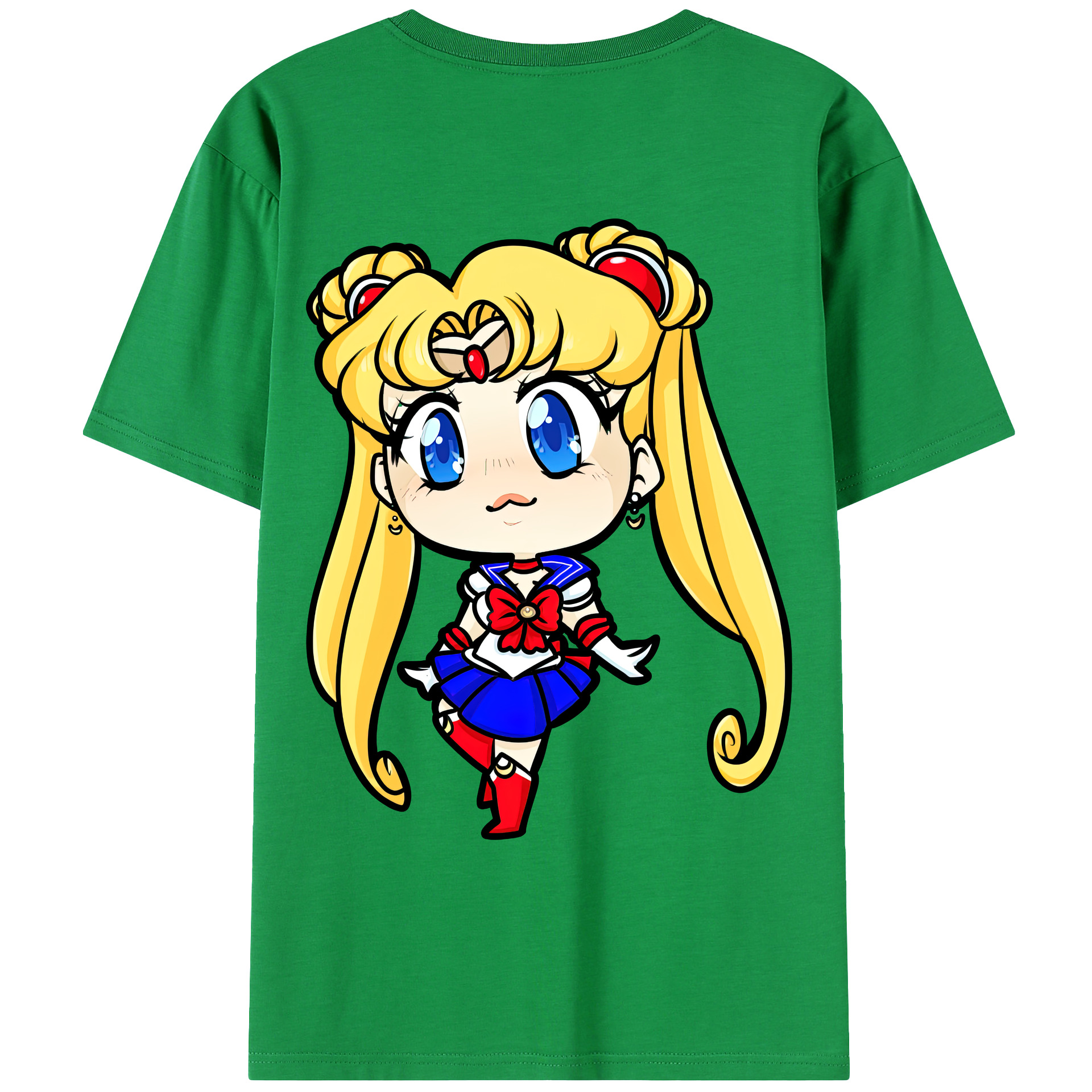 （画像用） 美少女戦士セーラームーン 月野 うさぎ つきの うさぎ Sailor Moon Tsukino Usagi 綿100％ メンズ半袖Tシャツ（バックプリント） 通気性