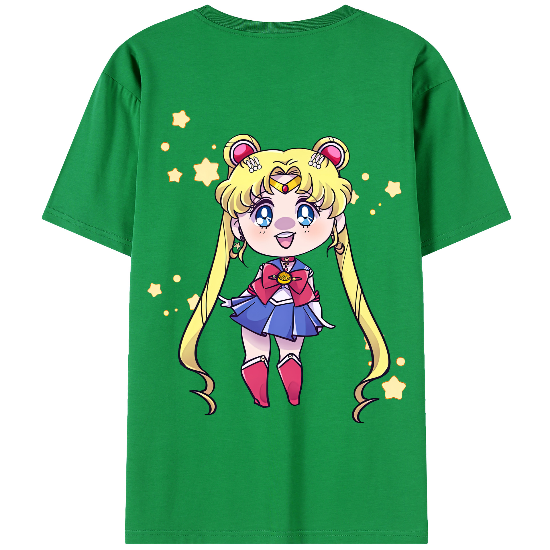 （画像用） 美少女戦士セーラームーン 月野 うさぎ つきの うさぎ Sailor Moon Tsukino Usagi 綿100％ メンズ半袖Tシャツ（バックプリント） 通気性