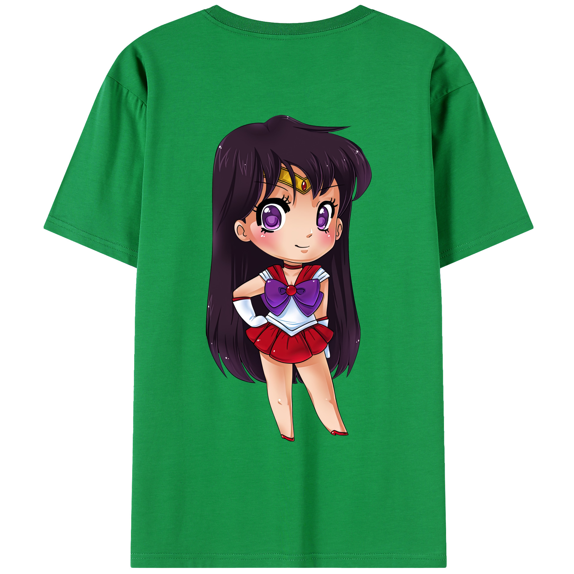 （画像用） 美少女戦士セーラームーン 火野レイ ひの レイ Sailor Moon Hino Rei （セーラーマーズ,Sailor Mars） 綿100％ メンズ半袖Tシャツ（バックプリント） 通気性