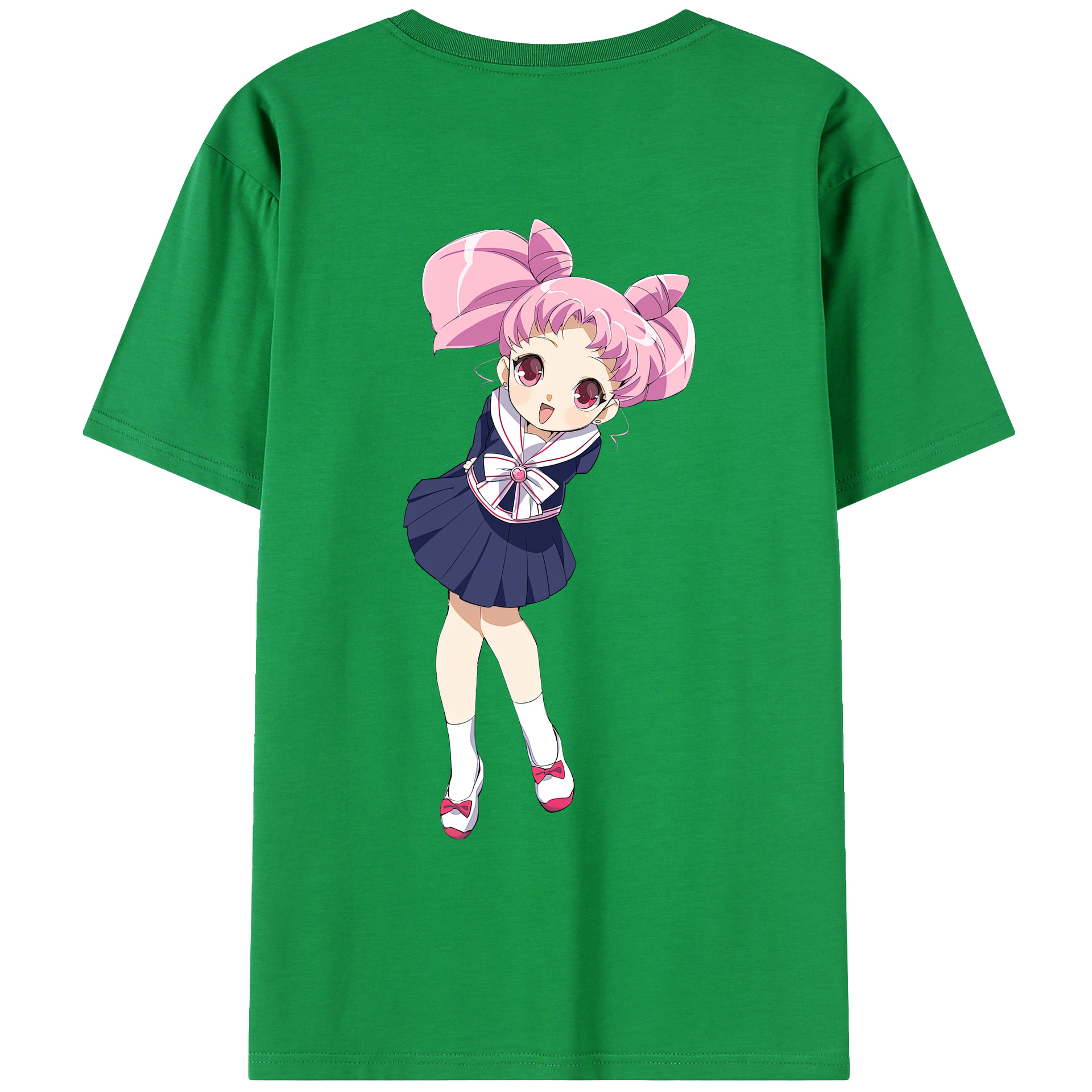 （画像用） 美少女戦士セーラームーン ちびうさ Sailor Moon Chibiusa Tsukino Usagi Small Lady Serenity 綿100％ メンズ半袖Tシャツ（バックプリント） 通気性