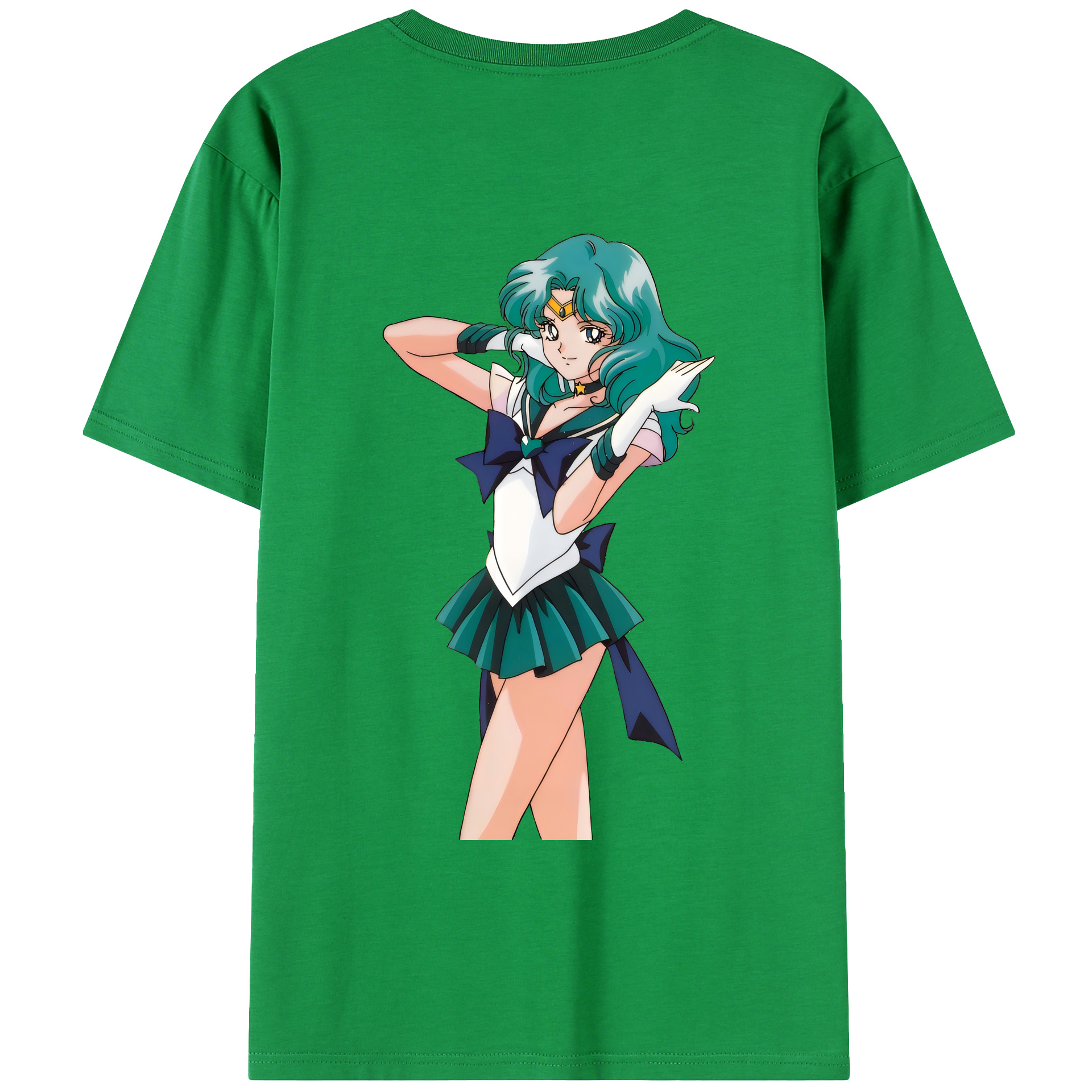 （画像用） 美少女戦士セーラームーン 海王 みちる（かいおう みちる） Sailor Moon Kaiou Michiru 綿100％ メンズ半袖Tシャツ（バックプリント） 通気性