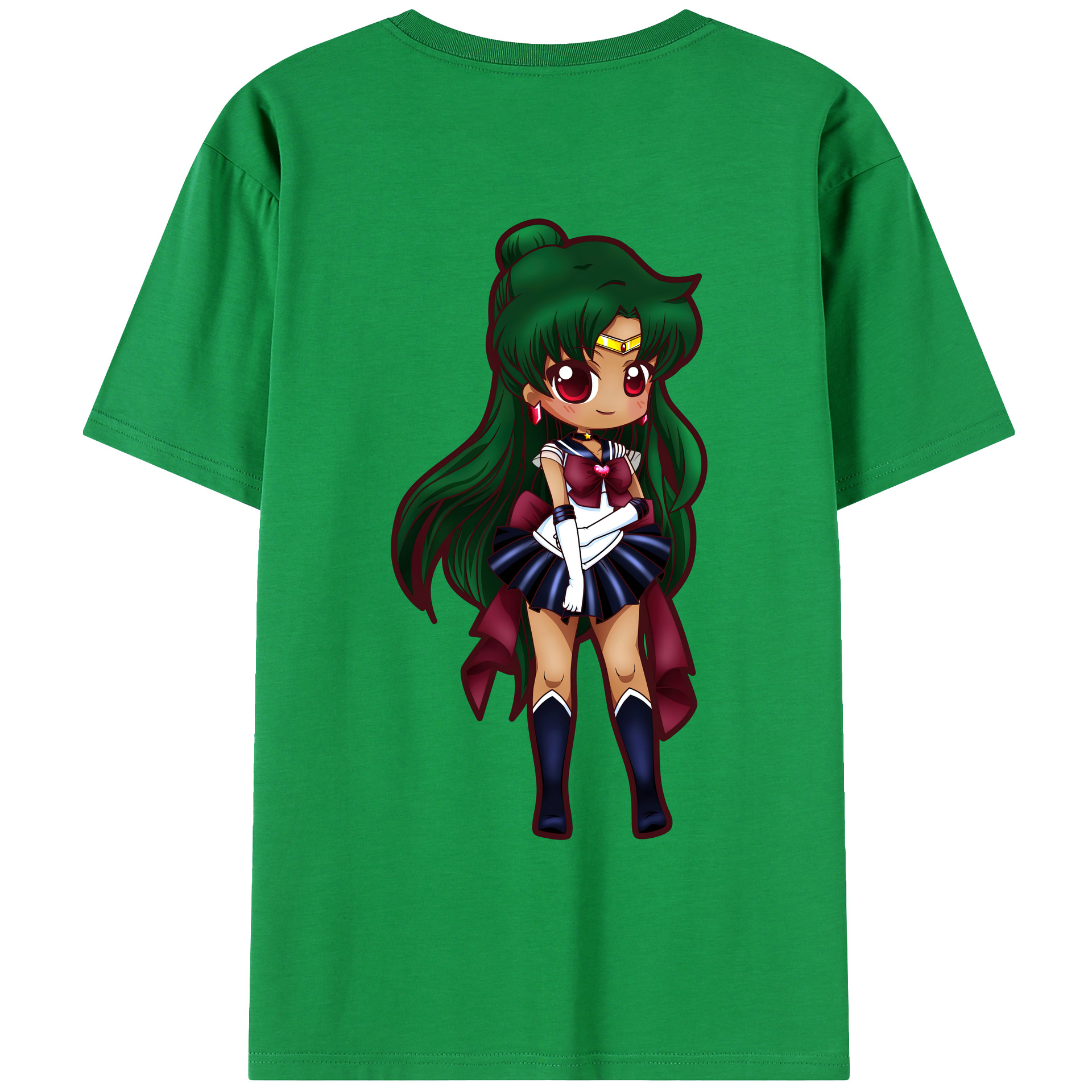 （画像用） 美少女戦士セーラームーン 冥王せつな Sailor Moon Meiou Setsuna 綿100％ メンズ半袖Tシャツ（バックプリント） 通気性
