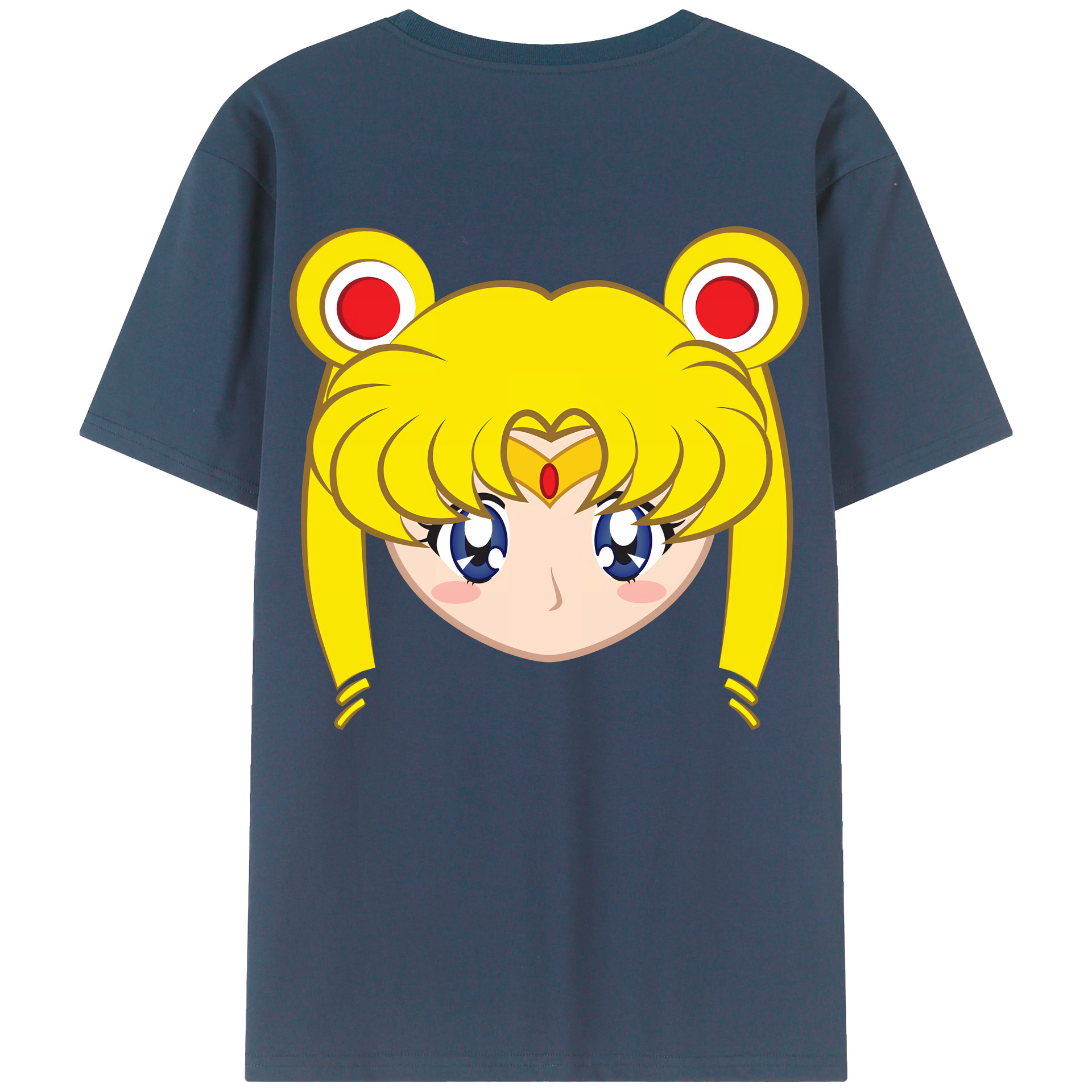 （画像用） 美少女戦士セーラームーン 月野 うさぎ つきの うさぎ Sailor Moon Tsukino Usagi 綿100％ メンズ半袖Tシャツ（バックプリント） 通気性