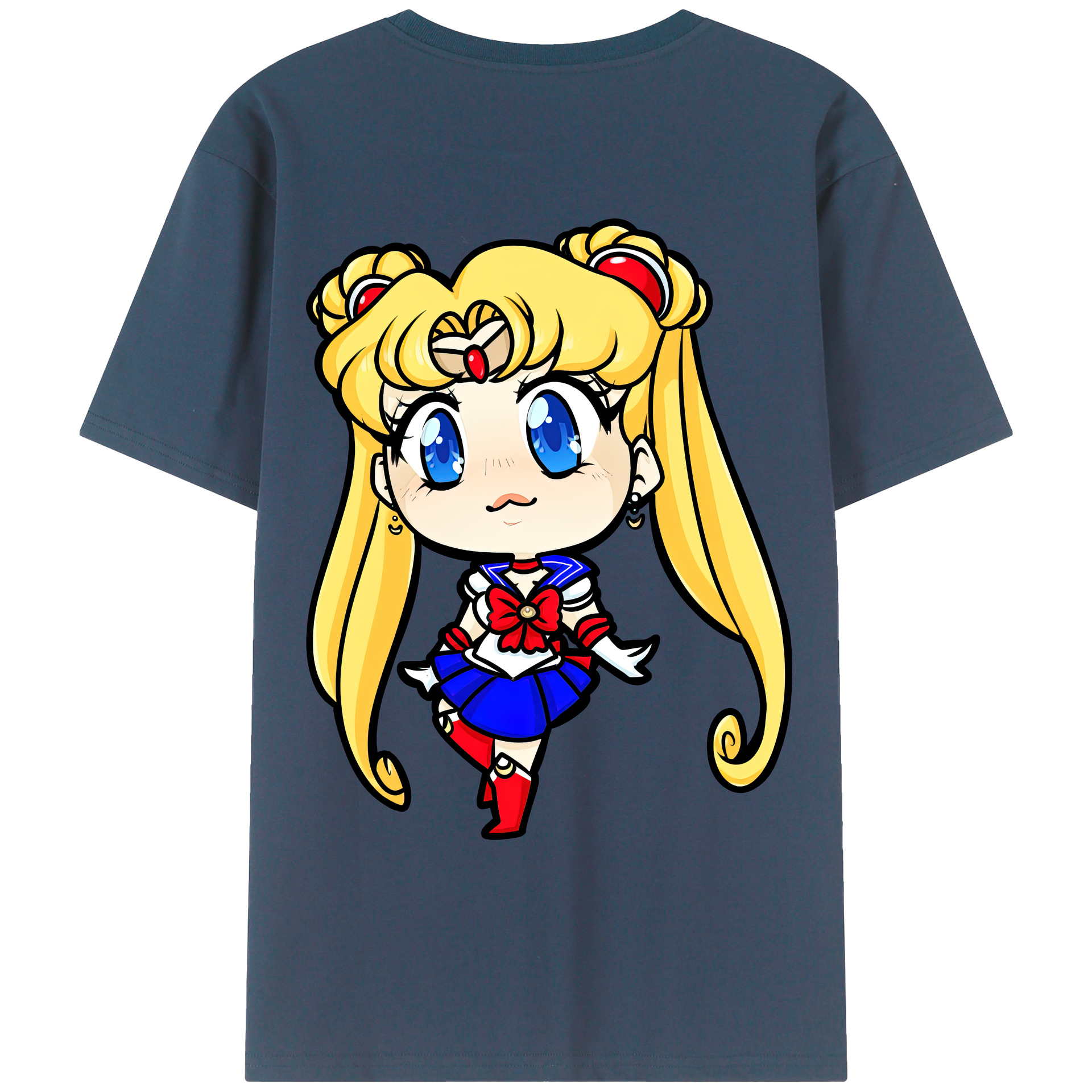 （画像用） 美少女戦士セーラームーン 月野 うさぎ つきの うさぎ Sailor Moon Tsukino Usagi 綿100％ メンズ半袖Tシャツ（バックプリント） 通気性