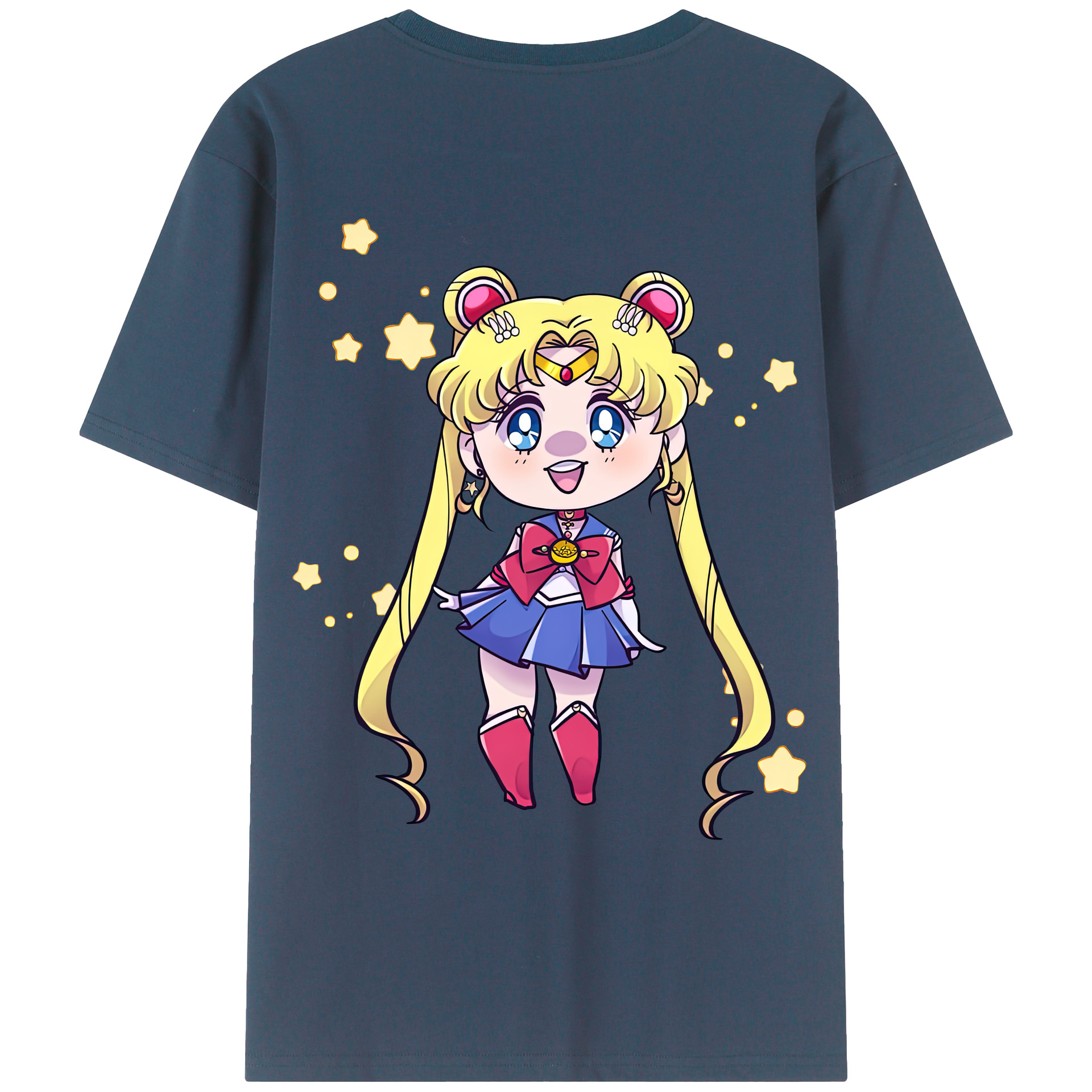 （画像用） 美少女戦士セーラームーン 月野 うさぎ つきの うさぎ Sailor Moon Tsukino Usagi 綿100％ メンズ半袖Tシャツ（バックプリント） 通気性