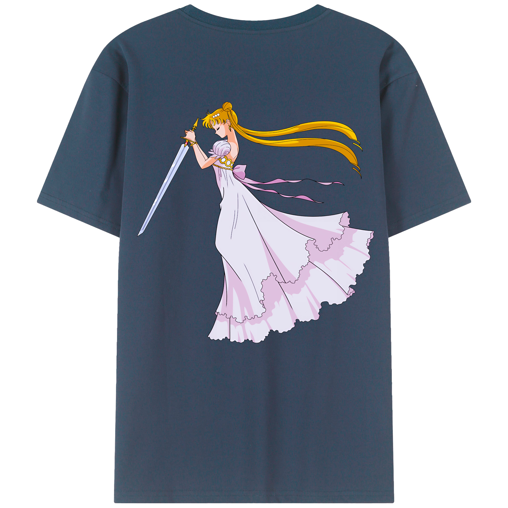 （画像用） 美少女戦士セーラームーン 愛野 美奈子 あいの みなこ Sailor Moon Aino Minako 綿100％ メンズ半袖Tシャツ（バックプリント） 通気性