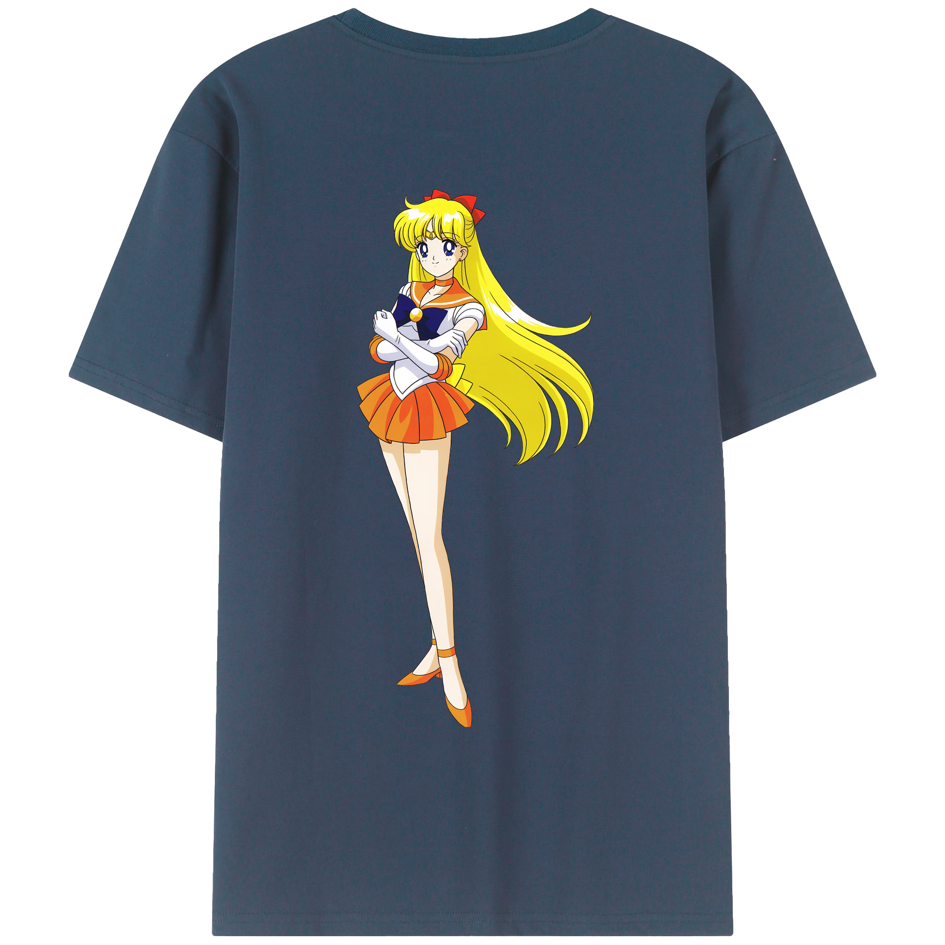 （画像用） 美少女戦士セーラームーン 愛野 美奈子 あいの みなこ Sailor Moon Aino Minako 綿100％ メンズ半袖Tシャツ（バックプリント） 通気性