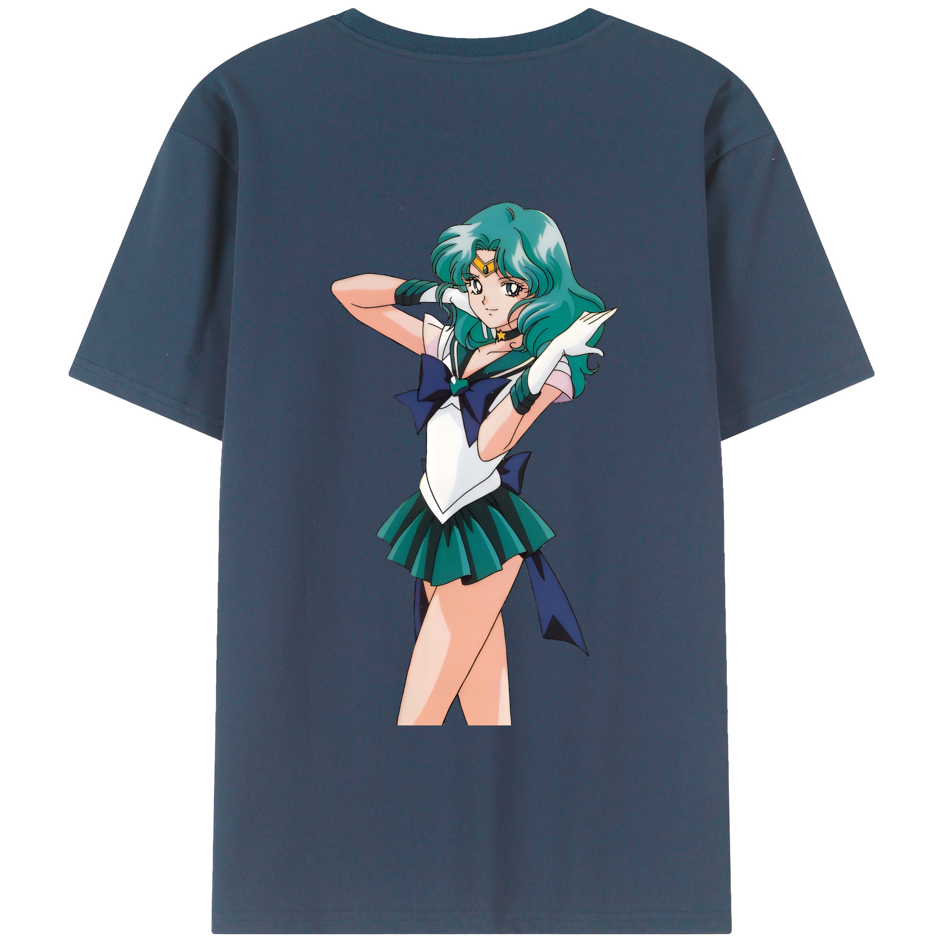 （画像用） 美少女戦士セーラームーン 海王 みちる（かいおう みちる） Sailor Moon Kaiou Michiru 綿100％ メンズ半袖Tシャツ（バックプリント） 通気性