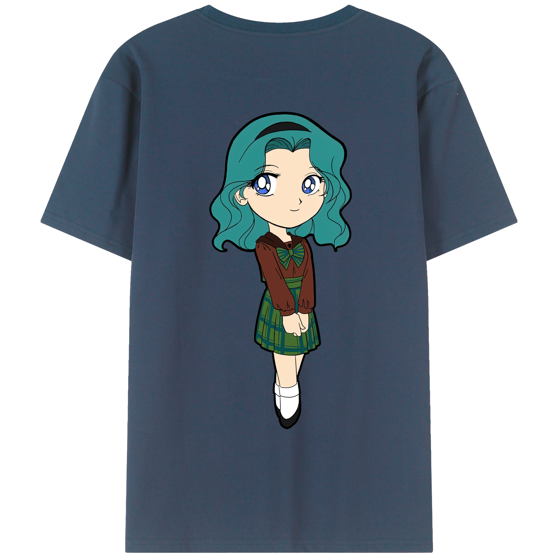 （画像用） 美少女戦士セーラームーン 海王 みちる（かいおう みちる） Sailor Moon Kaiou Michiru 綿100％ メンズ半袖Tシャツ（バックプリント） 通気性