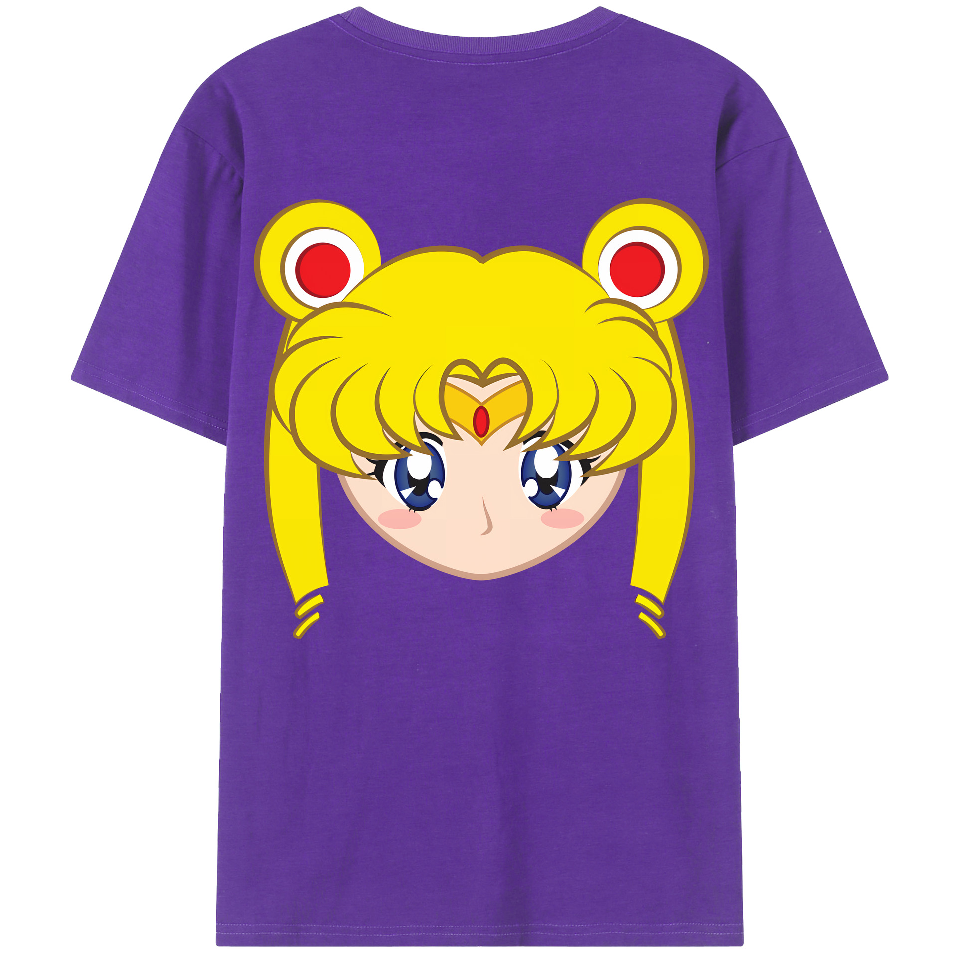（画像用） 美少女戦士セーラームーン 月野 うさぎ つきの うさぎ Sailor Moon Tsukino Usagi 綿100％ メンズ半袖Tシャツ（バックプリント） 通気性