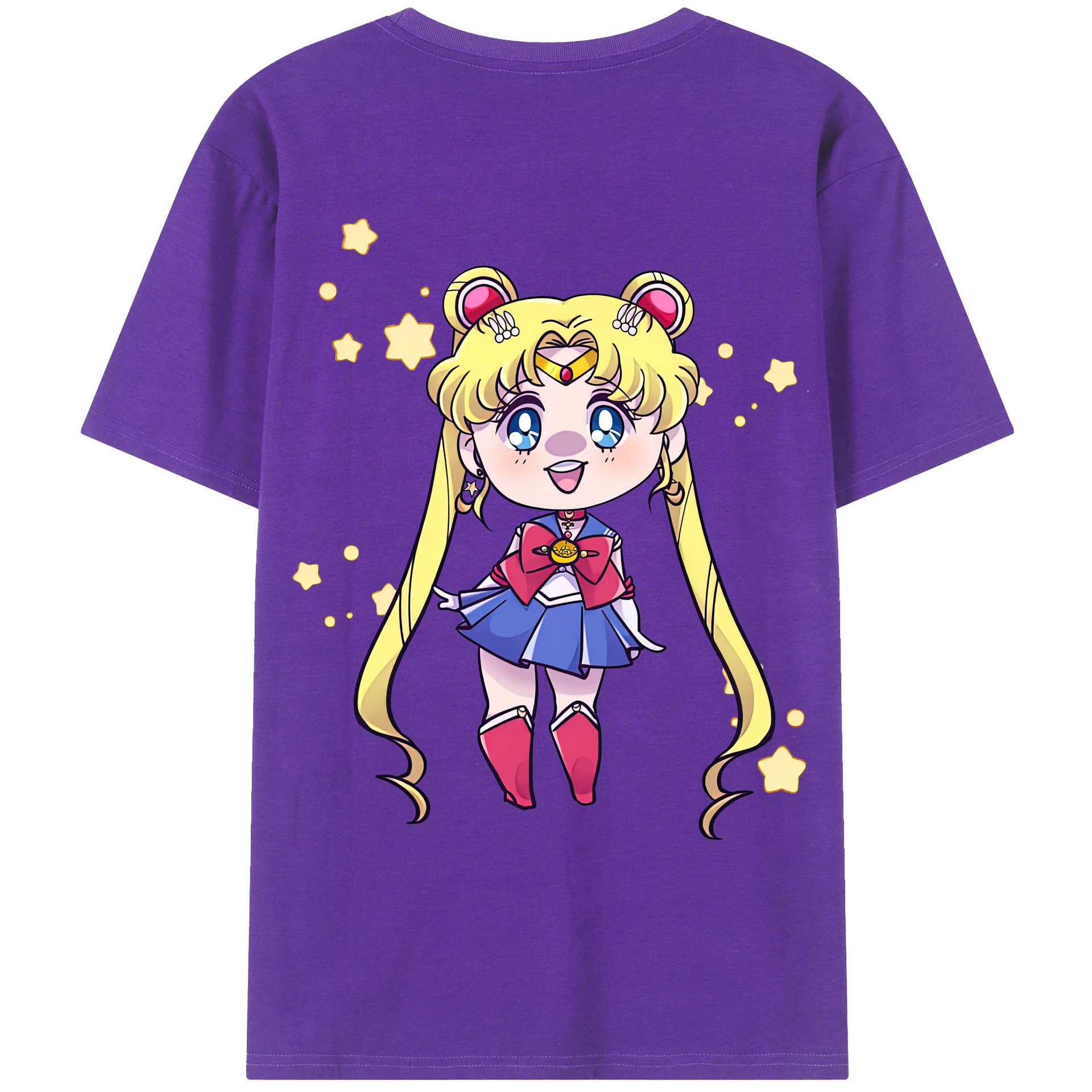 （画像用） 美少女戦士セーラームーン 月野 うさぎ つきの うさぎ Sailor Moon Tsukino Usagi 綿100％ メンズ半袖Tシャツ（バックプリント） 通気性
