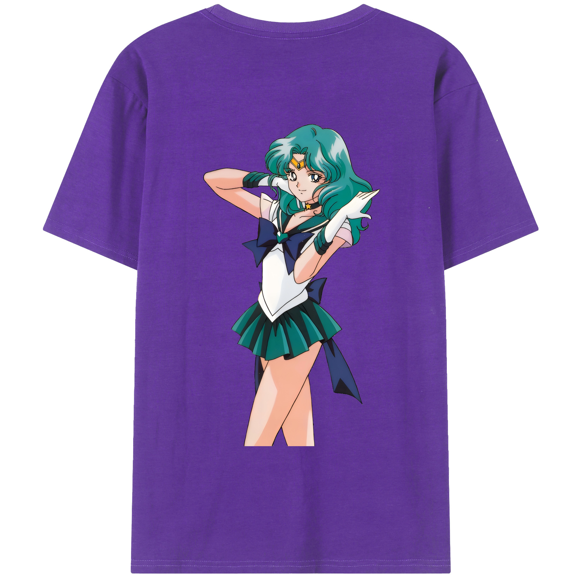 （画像用） 美少女戦士セーラームーン 海王 みちる（かいおう みちる） Sailor Moon Kaiou Michiru 綿100％ メンズ半袖Tシャツ（バックプリント） 通気性