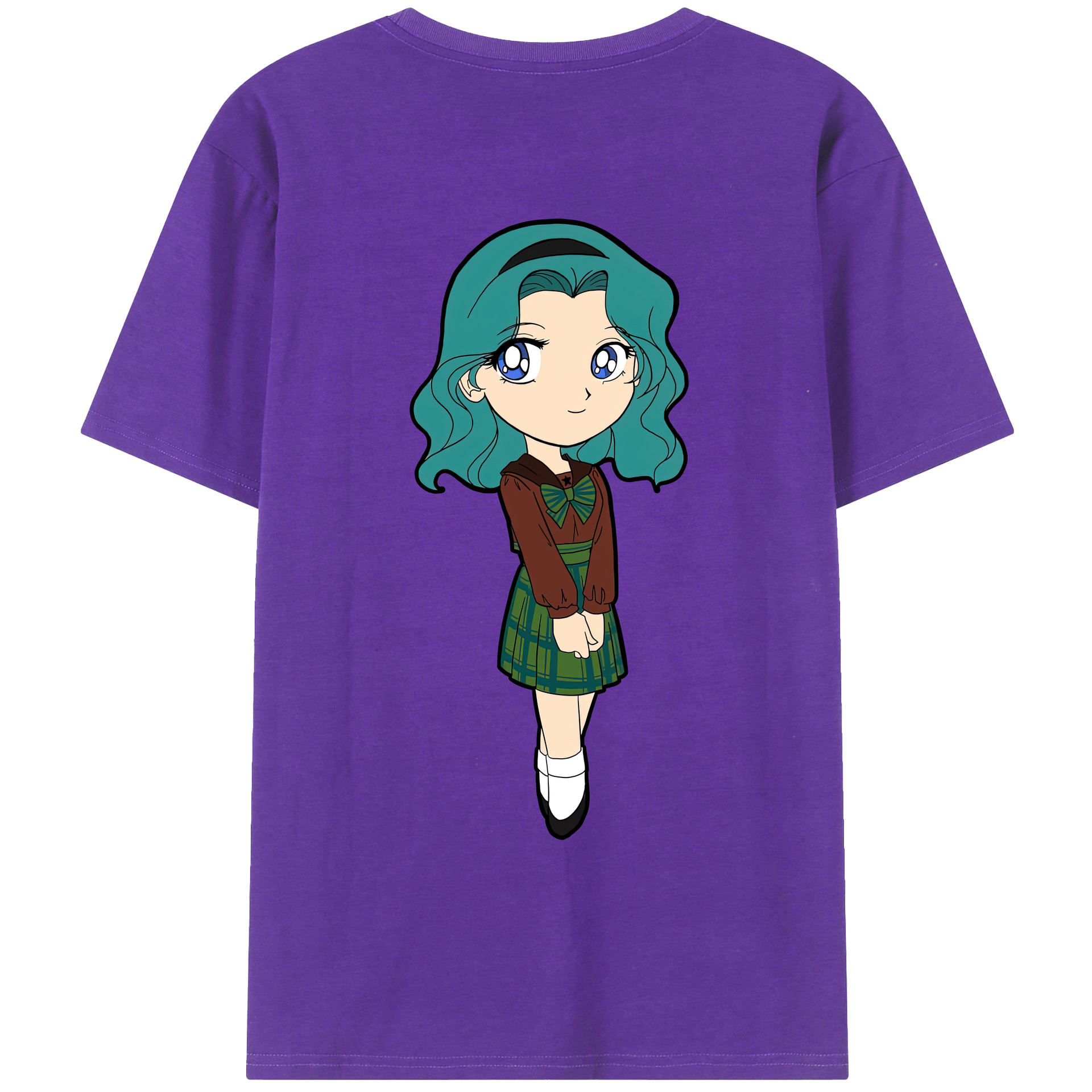 （画像用） 美少女戦士セーラームーン 海王 みちる（かいおう みちる） Sailor Moon Kaiou Michiru 綿100％ メンズ半袖Tシャツ（バックプリント） 通気性