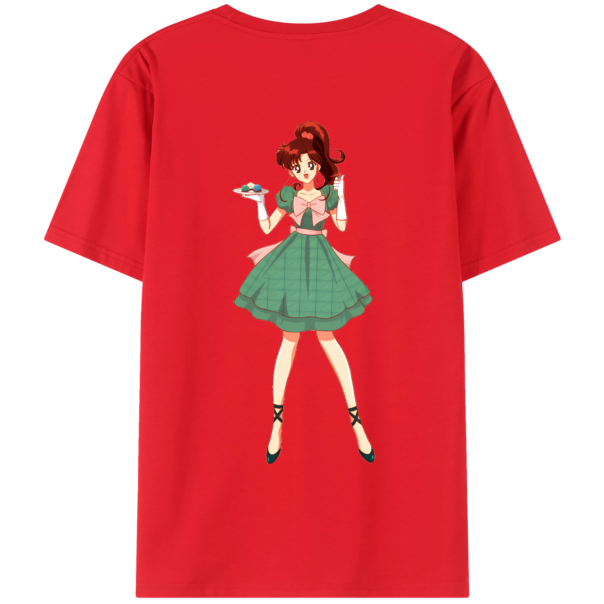 （画像用） 美少女戦士セーラームーン 木野 まこと きの まこと Sailor Moon Kino Makoto （セーラージュピター；Sailor Jupiter） 綿100％ メンズ半袖Tシャツ（バックプリント） 通気性