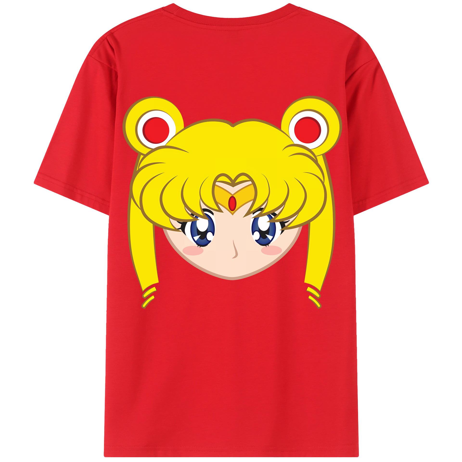 （画像用） 美少女戦士セーラームーン 月野 うさぎ つきの うさぎ Sailor Moon Tsukino Usagi 綿100％ メンズ半袖Tシャツ（バックプリント） 通気性