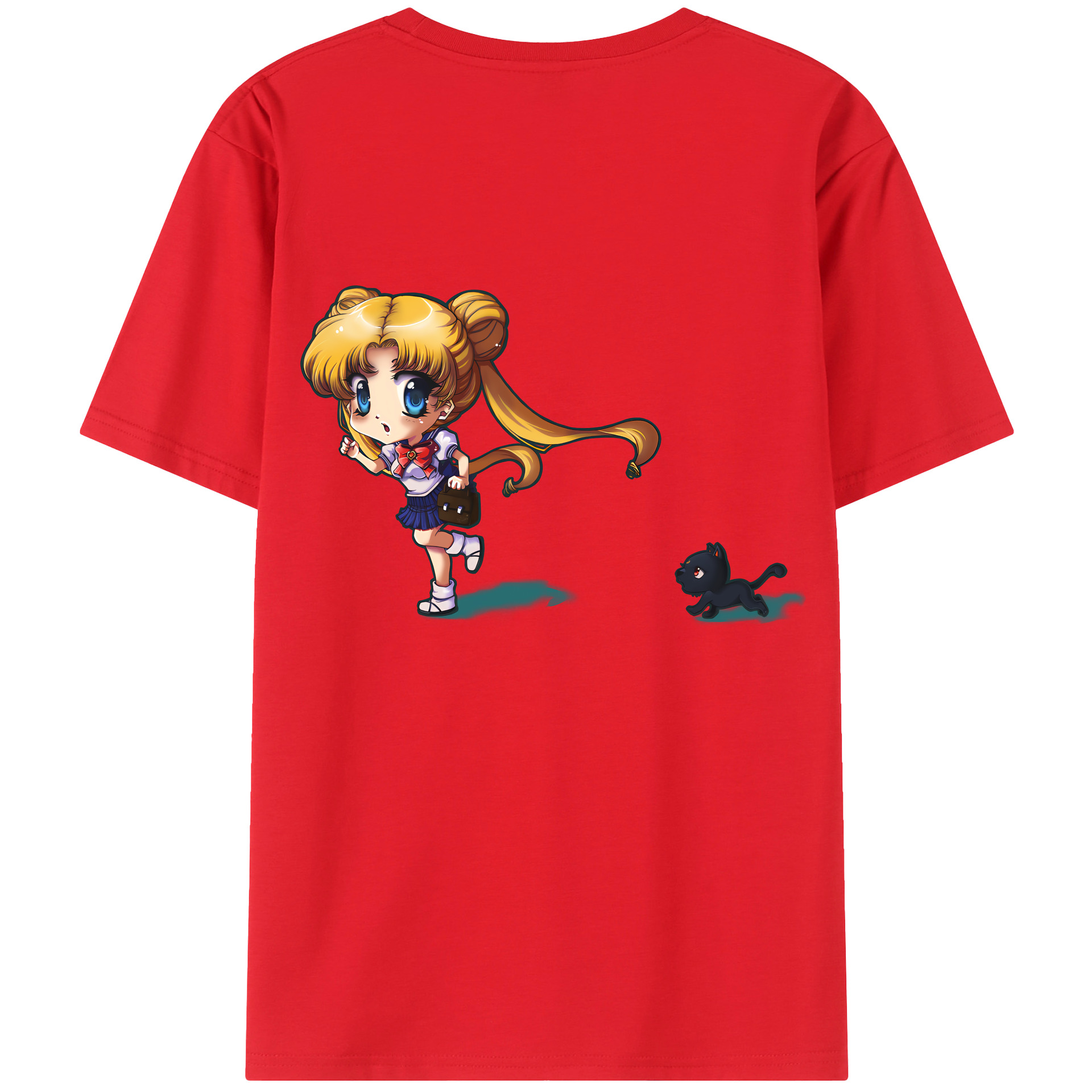 （画像用） 美少女戦士セーラームーン 愛野 美奈子 あいの みなこ Sailor Moon Aino Minako 綿100％ メンズ半袖Tシャツ（バックプリント） 通気性
