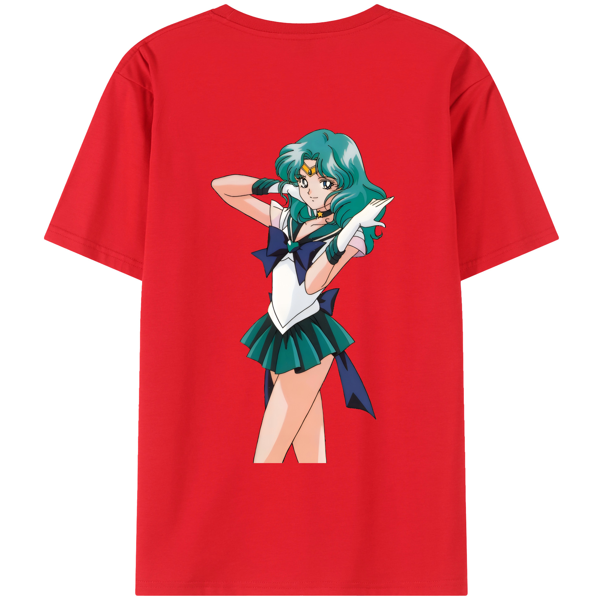 （画像用） 美少女戦士セーラームーン 海王 みちる（かいおう みちる） Sailor Moon Kaiou Michiru 綿100％ メンズ半袖Tシャツ（バックプリント） 通気性