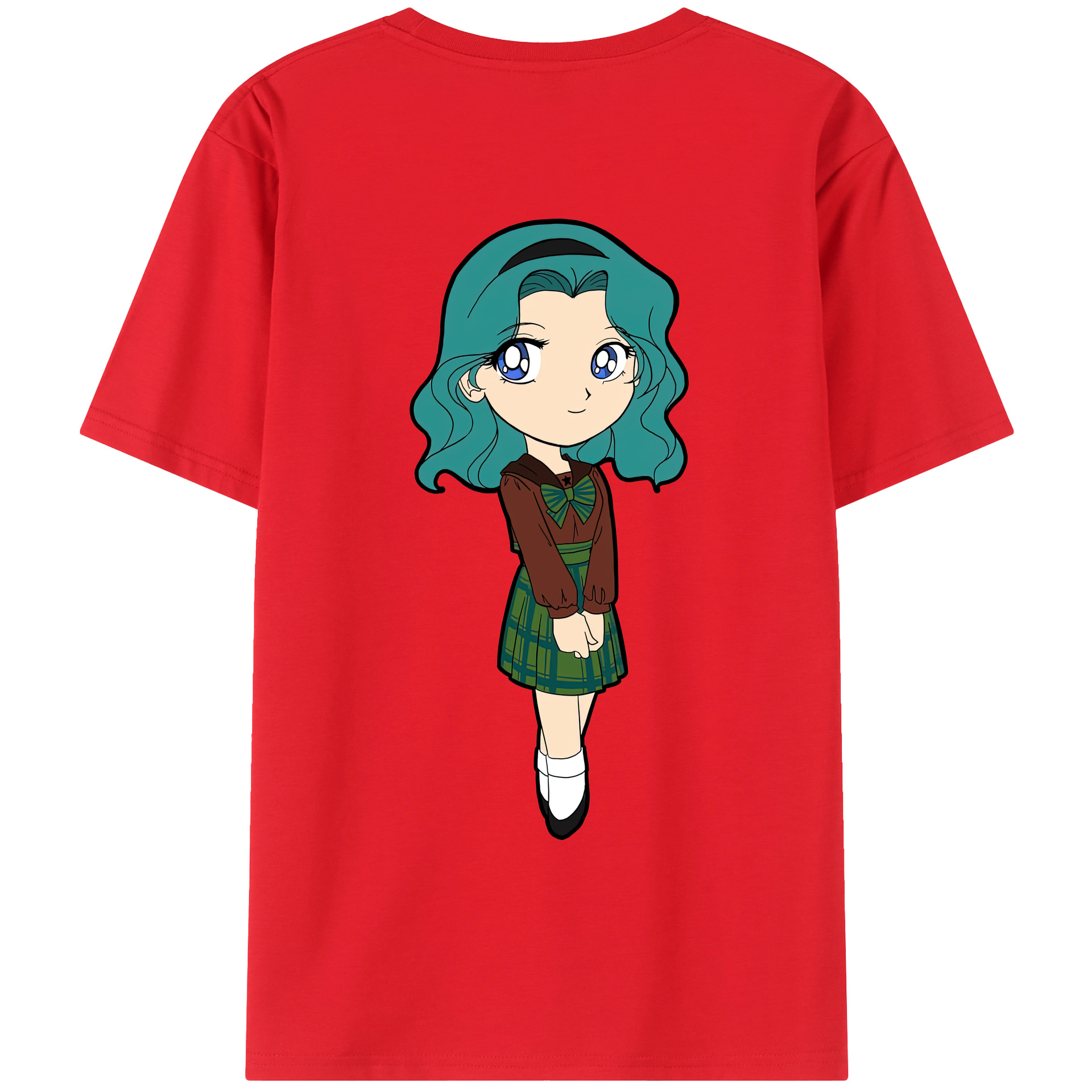 （画像用） 美少女戦士セーラームーン 海王 みちる（かいおう みちる） Sailor Moon Kaiou Michiru 綿100％ メンズ半袖Tシャツ（バックプリント） 通気性