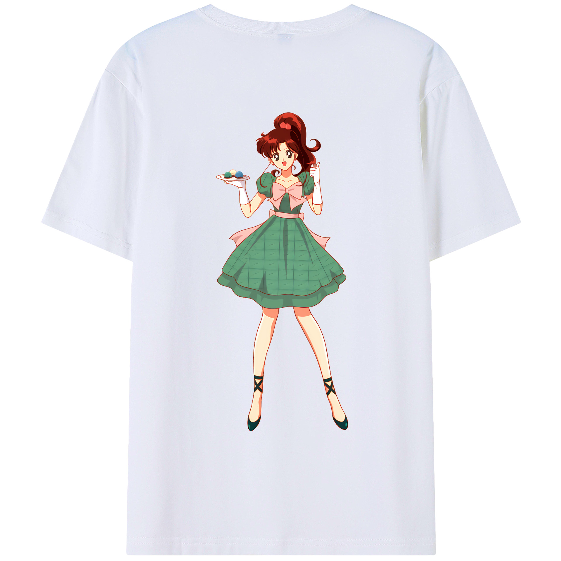 （画像用） 美少女戦士セーラームーン 木野 まこと きの まこと Sailor Moon Kino Makoto （セーラージュピター；Sailor Jupiter） 綿100％ メンズ半袖Tシャツ（バックプリント） 通気性