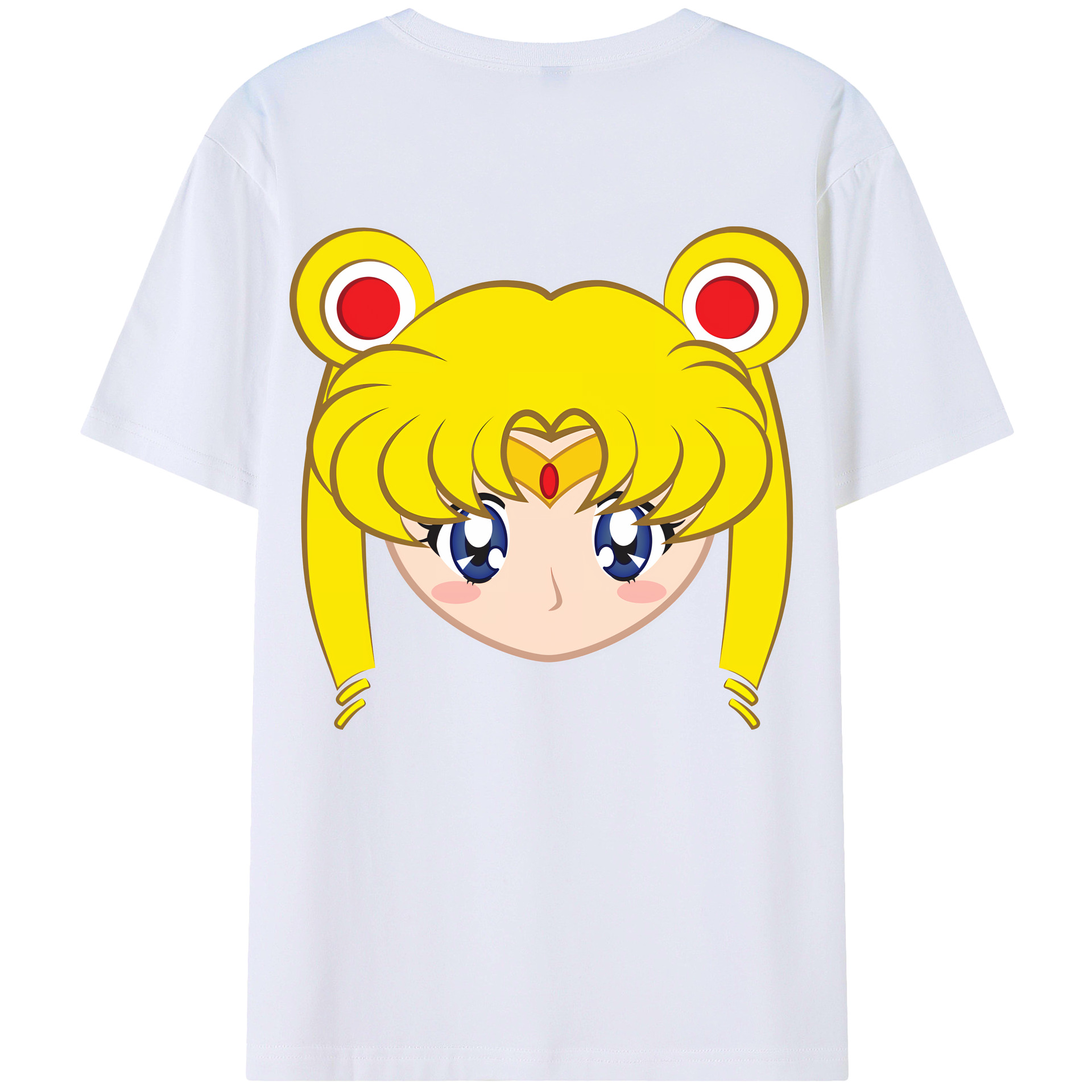 （画像用） 美少女戦士セーラームーン 月野 うさぎ つきの うさぎ Sailor Moon Tsukino Usagi 綿100％ メンズ半袖Tシャツ（バックプリント） 通気性