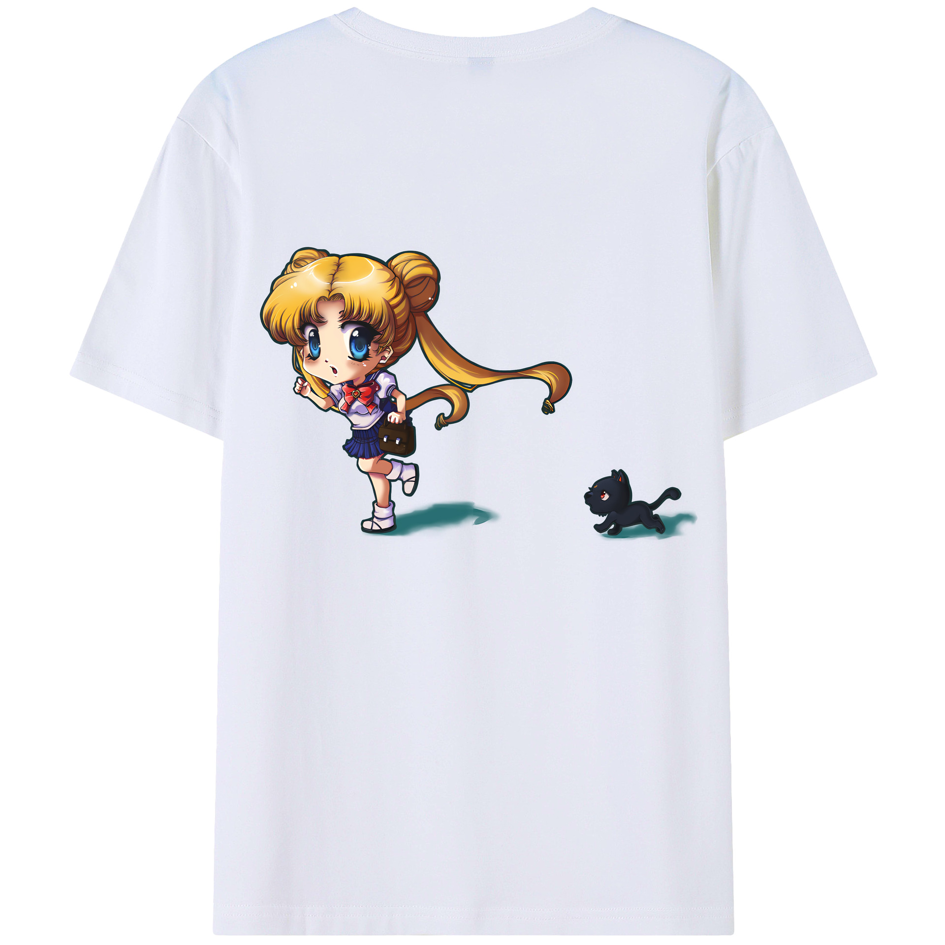 （画像用） 美少女戦士セーラームーン 愛野 美奈子 あいの みなこ Sailor Moon Aino Minako 綿100％ メンズ半袖Tシャツ（バックプリント） 通気性