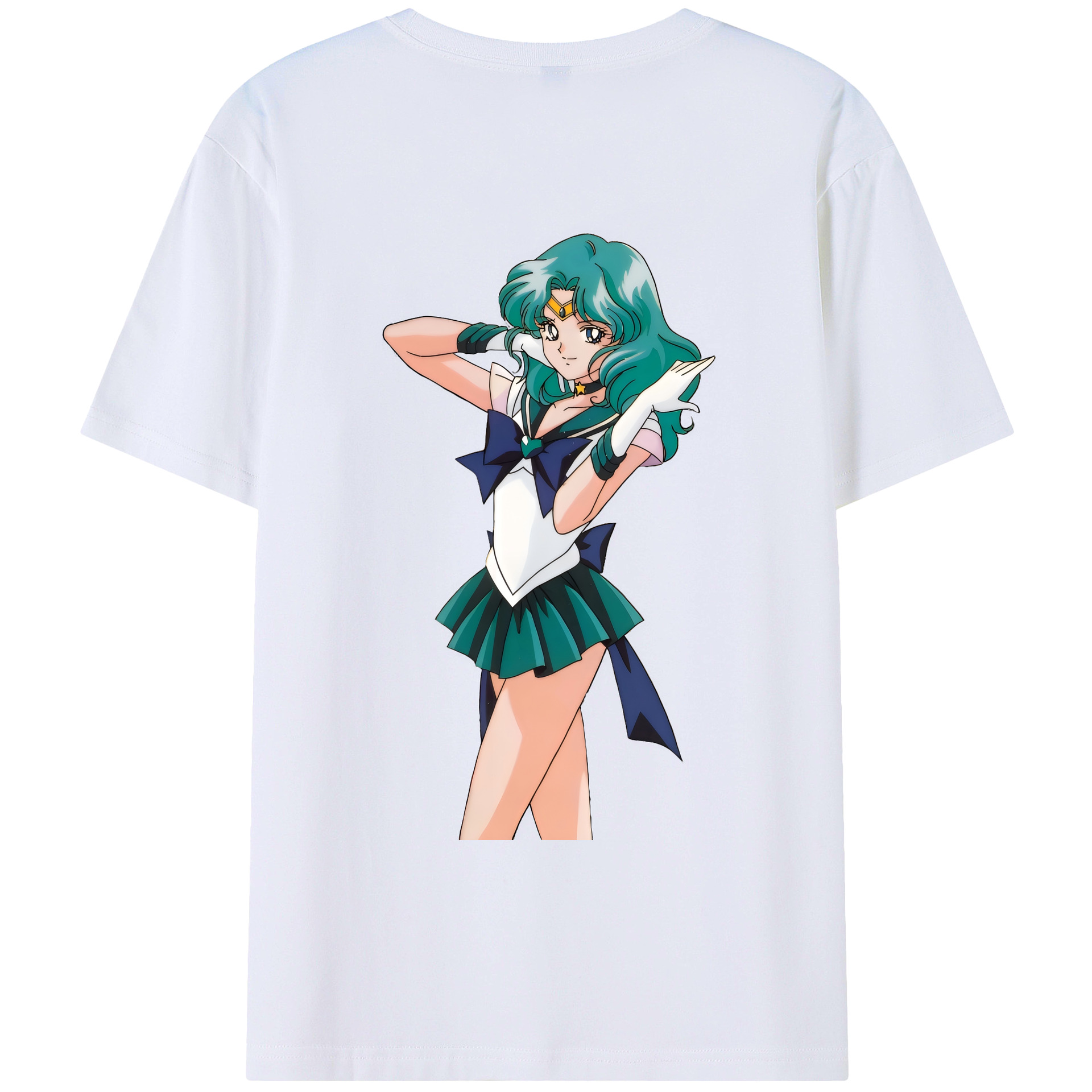 （画像用） 美少女戦士セーラームーン 海王 みちる（かいおう みちる） Sailor Moon Kaiou Michiru 綿100％ メンズ半袖Tシャツ（バックプリント） 通気性