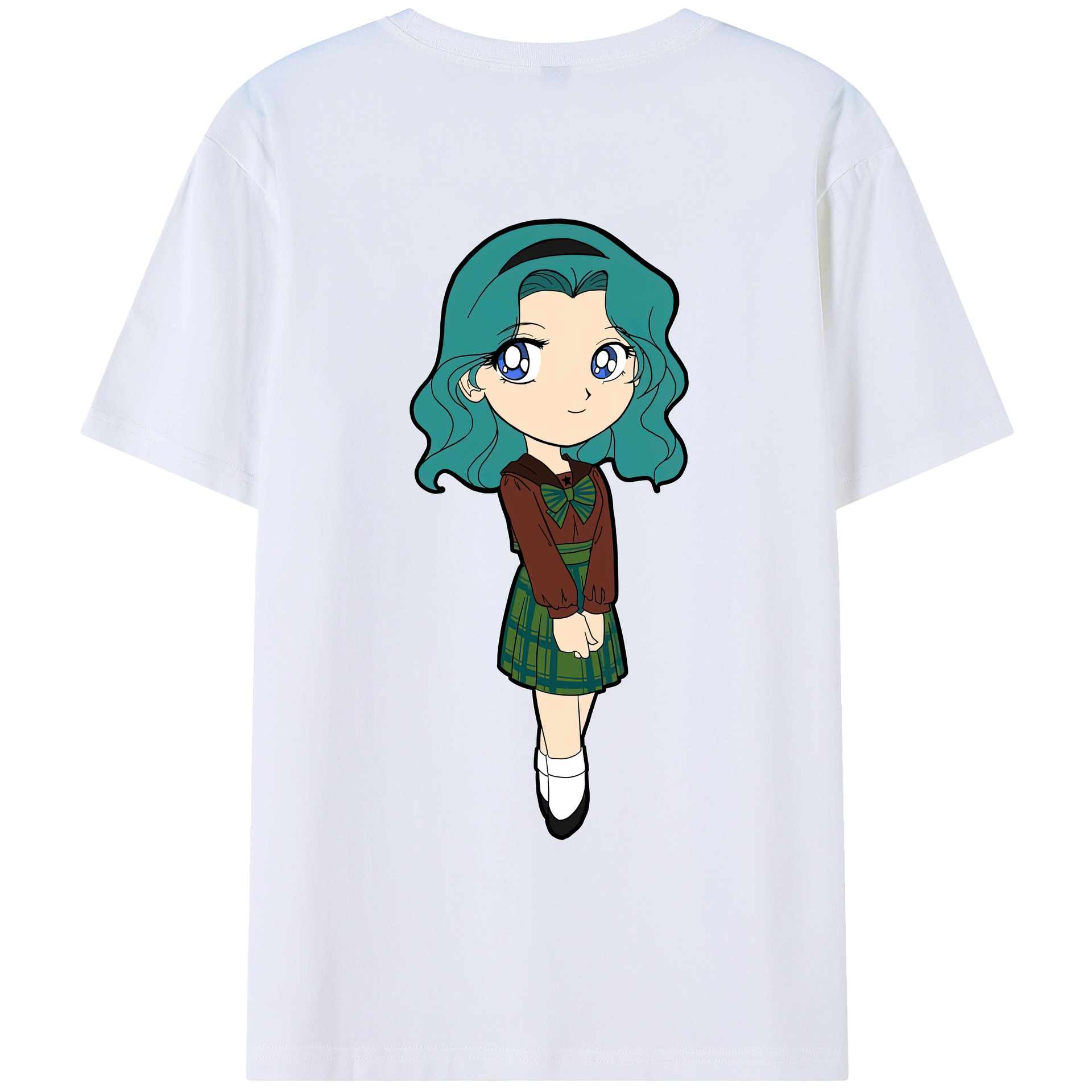 （画像用） 美少女戦士セーラームーン 海王 みちる（かいおう みちる） Sailor Moon Kaiou Michiru 綿100％ メンズ半袖Tシャツ（バックプリント） 通気性