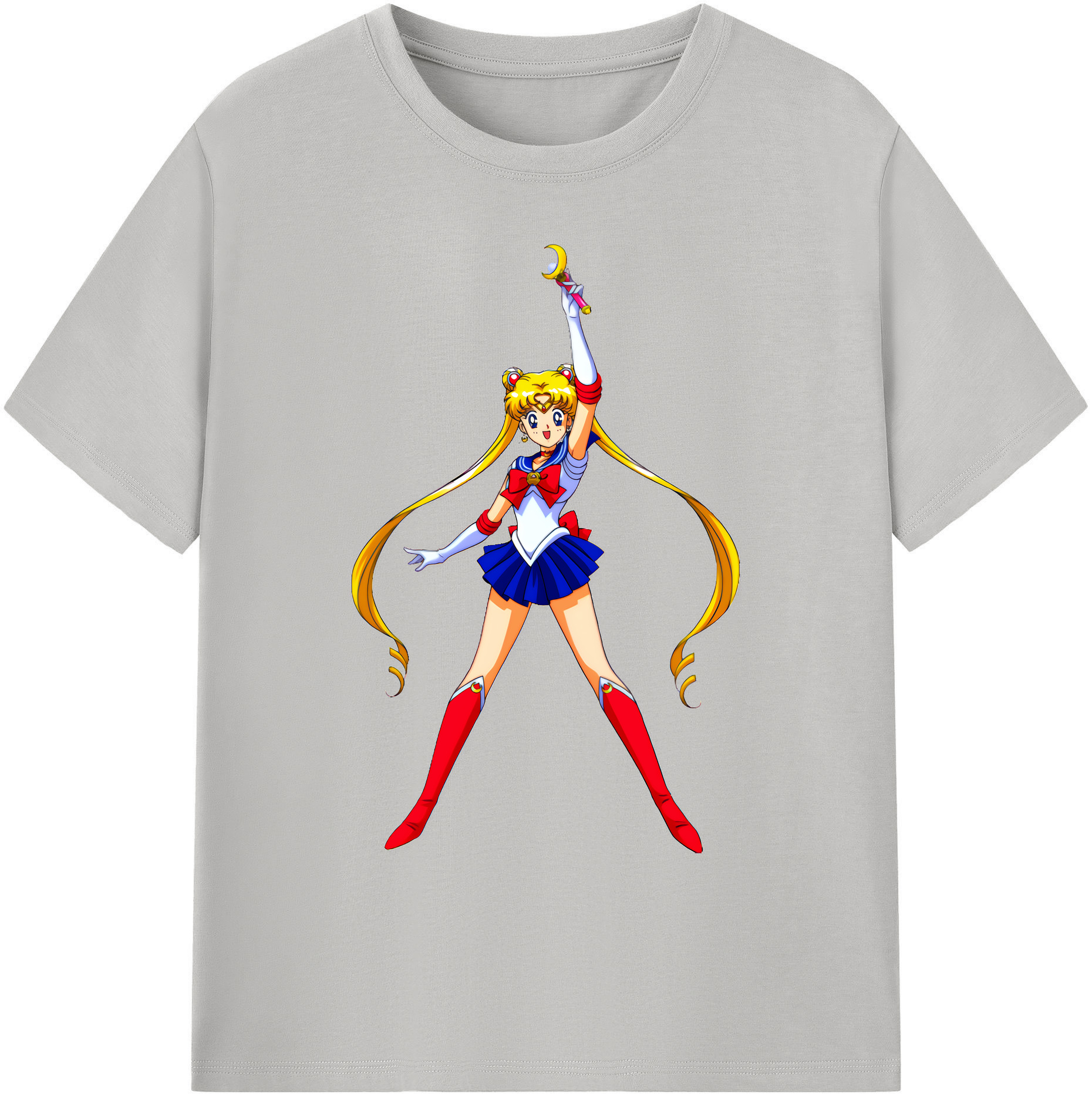 （画像用） 美少女戦士セーラームーン 月野 うさぎ つきの うさぎ Sailor Moon Tsukino Usagi 綿100％ メンズ半袖Tシャツ｜肌触りやわらか＆通気性