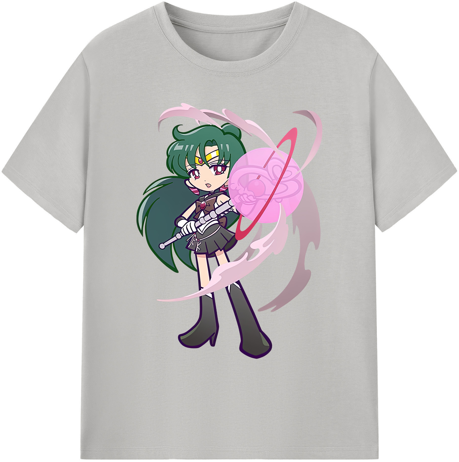 （画像用） 美少女戦士セーラームーン 冥王せつな Sailor Moon Meiou Setsuna 綿100％ メンズ半袖Tシャツ｜肌触りやわらか＆通気性