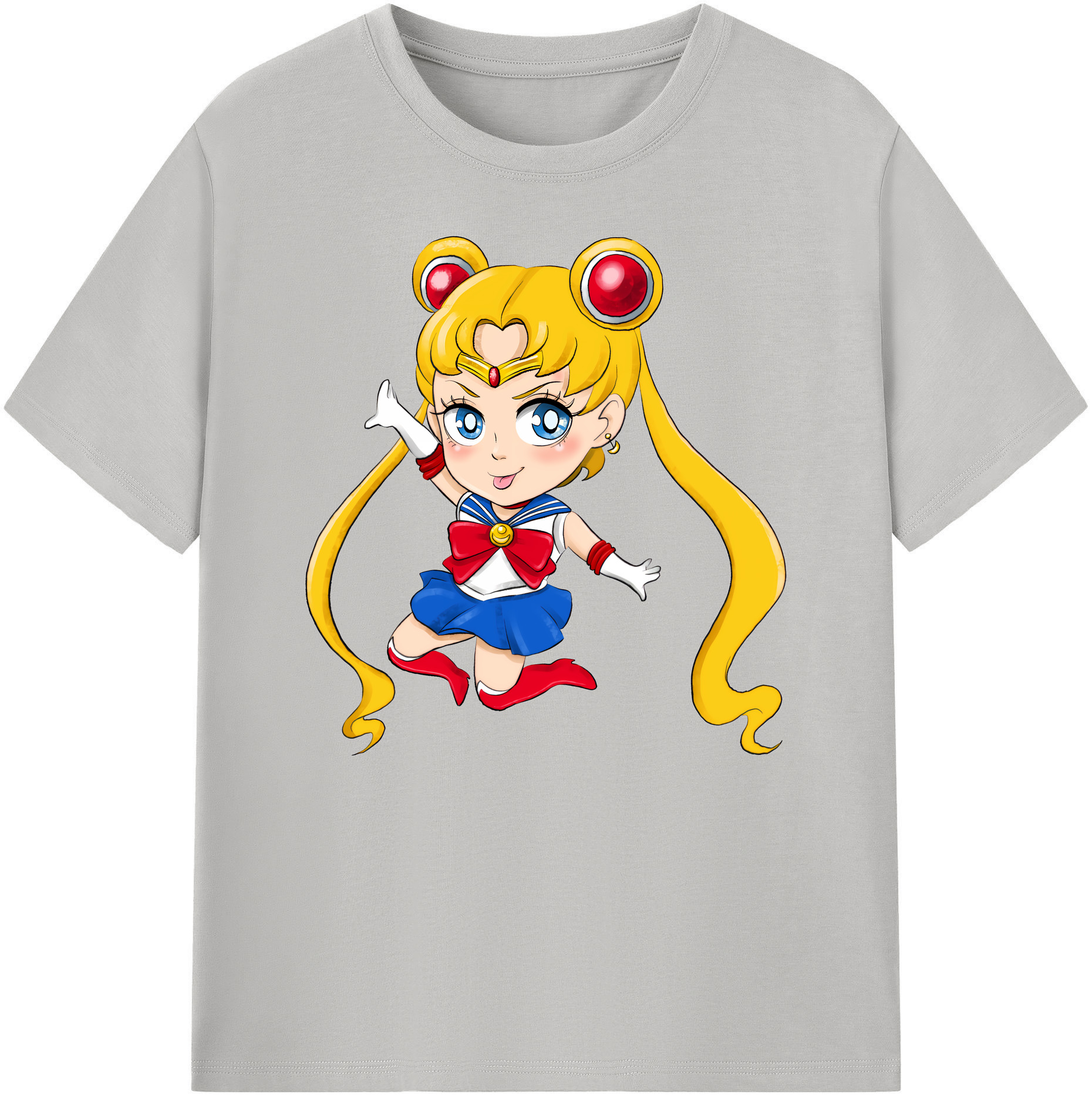 （画像用） 美少女戦士セーラームーン 月野 うさぎ つきの うさぎ Sailor Moon Tsukino Usagi 綿100％ メンズ半袖Tシャツ｜肌触りやわらか＆通気性