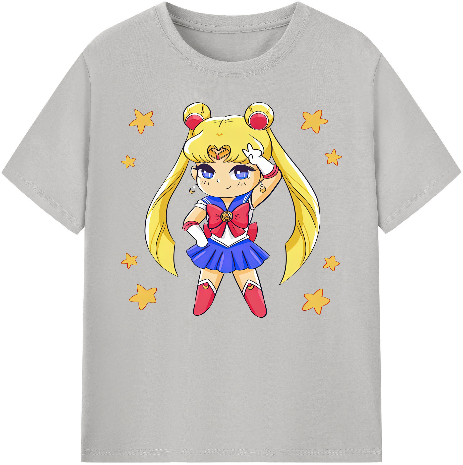 （画像用） 美少女戦士セーラームーン 月野 うさぎ つきの うさぎ Sailor Moon Tsukino Usagi 綿100％ メンズ半袖Tシャツ｜肌触りやわらか＆通気性