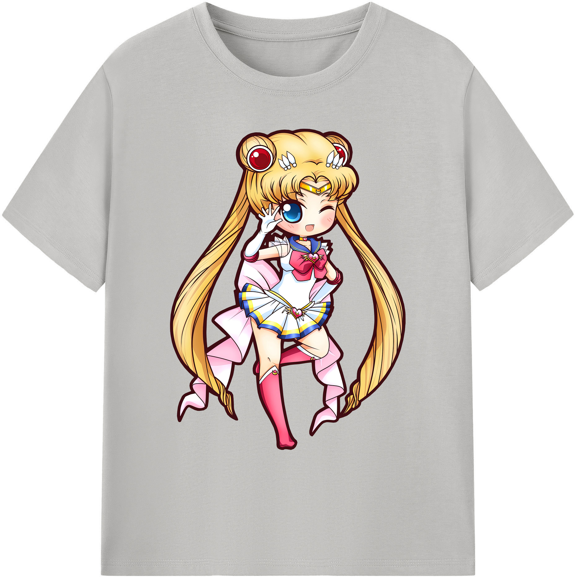 （画像用） 美少女戦士セーラームーン 月野 うさぎ つきの うさぎ Sailor Moon Tsukino Usagi 綿100％ メンズ半袖Tシャツ｜肌触りやわらか＆通気性