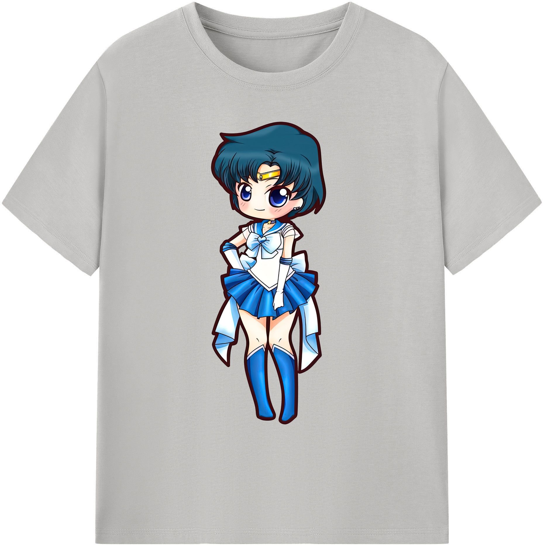 （画像用） 美少女戦士セーラームーン 水野 亜美 みずの あみ Sailor Moon Mizuno Ami 綿100％ メンズ半袖Tシャツ｜肌触りやわらか＆通気性