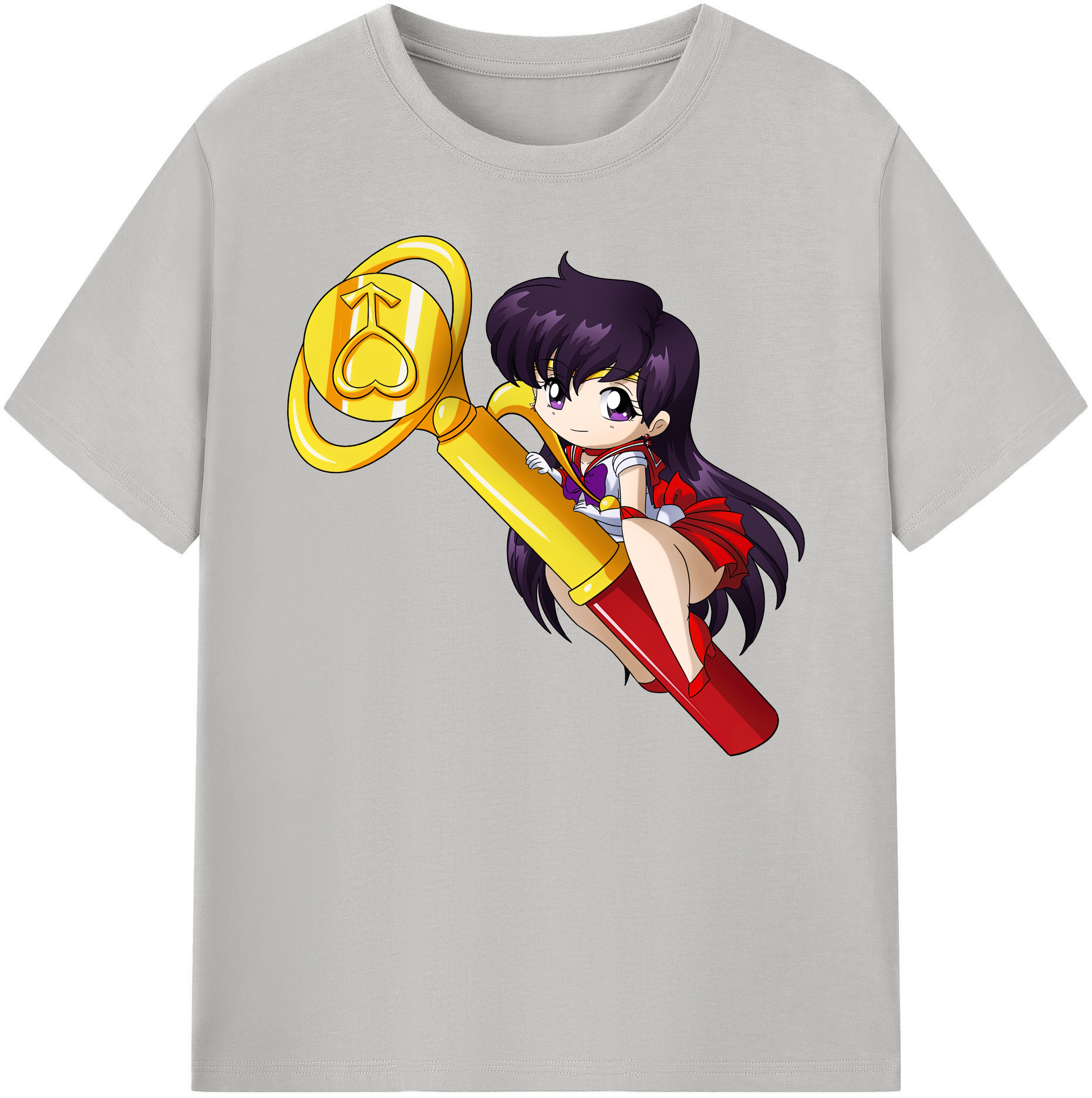 （画像用） 美少女戦士セーラームーン 火野レイ ひの レイ Sailor Moon Hino Rei （セーラーマーズ,Sailor Mars） 綿100％ メンズ半袖Tシャツ｜肌触りやわらか＆通気性