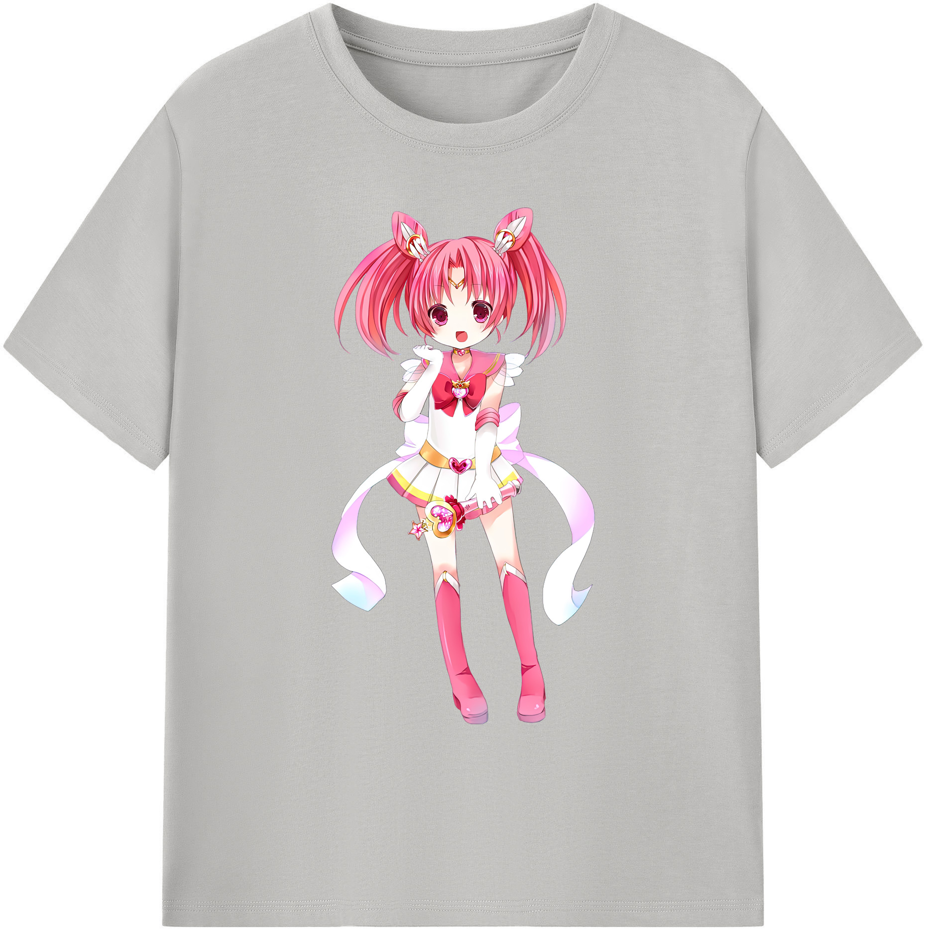 （画像用） 美少女戦士セーラームーン ちびうさ Sailor Moon Chibiusa Tsukino Usagi Small Lady Serenity 綿100％ メンズ半袖Tシャツ｜肌触りやわらか＆通気性