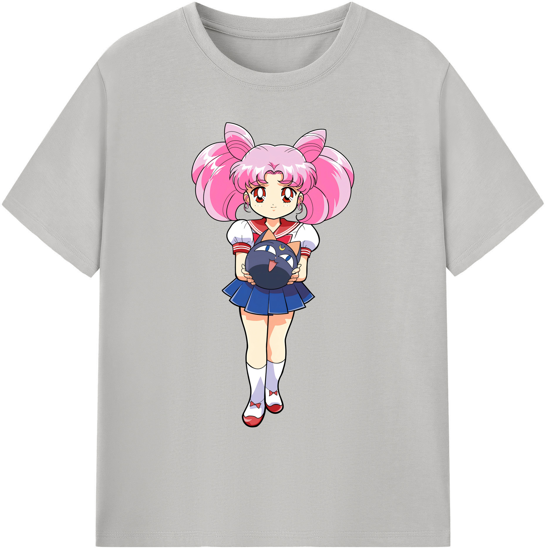 （画像用） 美少女戦士セーラームーン ちびうさ Sailor Moon Chibiusa Tsukino Usagi Small Lady Serenity 綿100％ メンズ半袖Tシャツ｜肌触りやわらか＆通気性