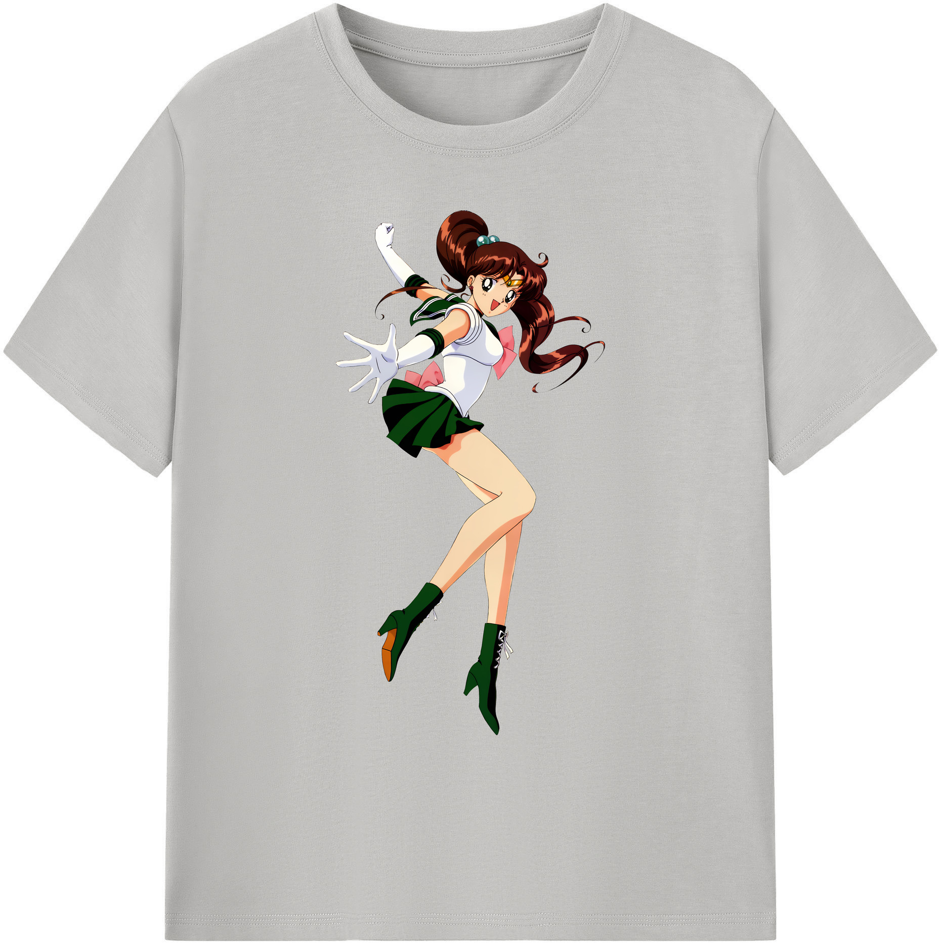 （画像用） 美少女戦士セーラームーン 木野 まこと きの まこと Sailor Moon Kino Makoto （セーラージュピター；Sailor Jupiter） 綿100％ メンズ半袖Tシャツ｜肌触りやわらか＆通気性