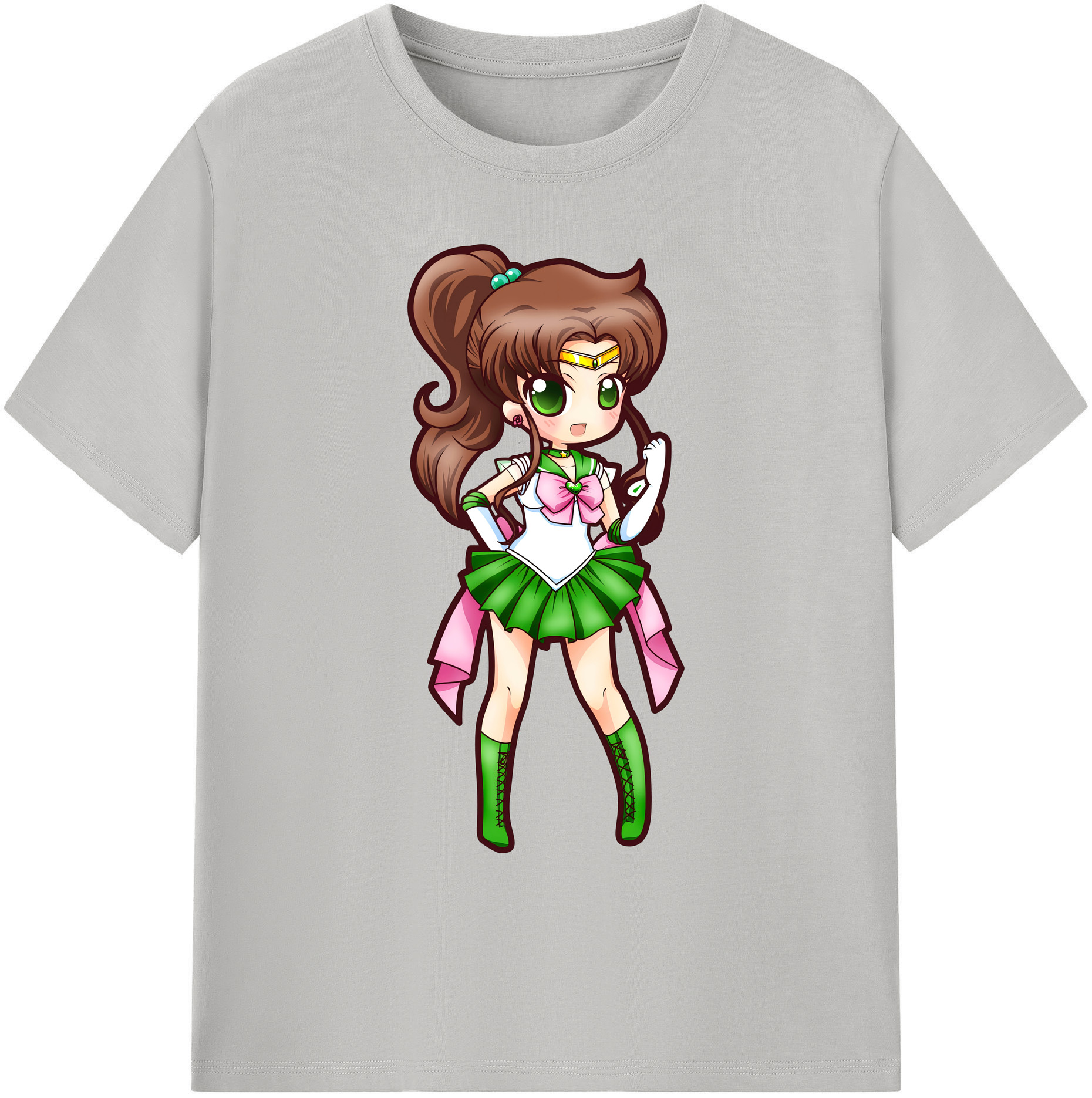 （画像用） 美少女戦士セーラームーン 木野 まこと きの まこと Sailor Moon Kino Makoto （セーラージュピター；Sailor Jupiter） 綿100％ メンズ半袖Tシャツ｜肌触りやわらか＆通気性