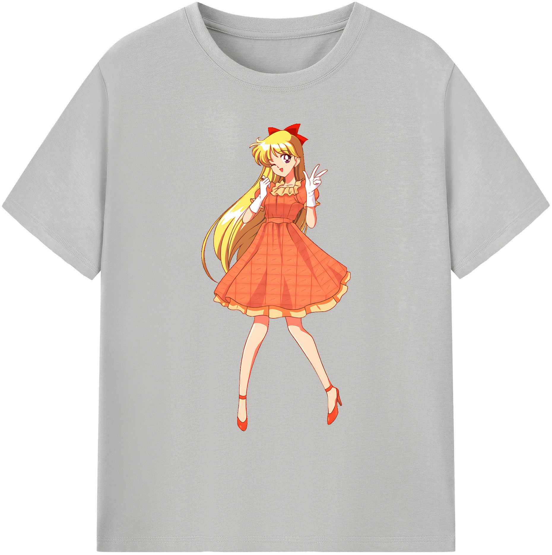 （画像用） 美少女戦士セーラームーン 愛野 美奈子 あいの みなこ Sailor Moon Aino Minako 綿100％ メンズ半袖Tシャツ｜肌触りやわらか＆通気性
