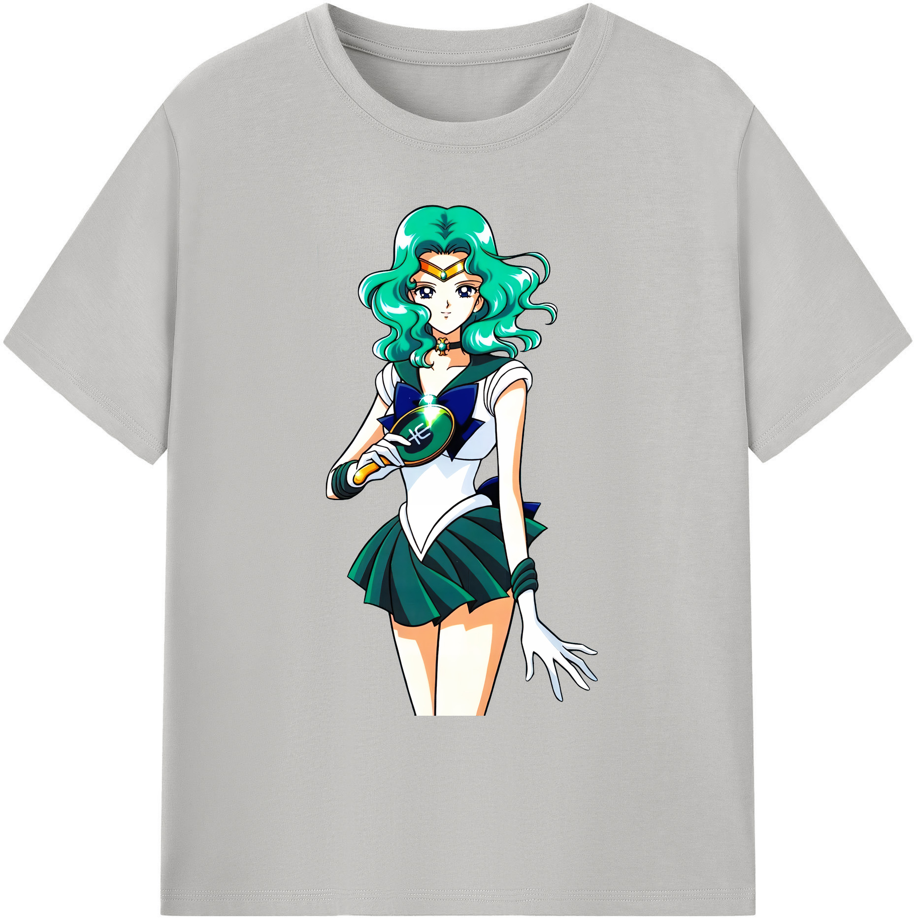 （画像用） 美少女戦士セーラームーン 海王 みちる（かいおう みちる） Sailor Moon Kaiou Michiru 綿100％ メンズ半袖Tシャツ｜肌触りやわらか＆通気性