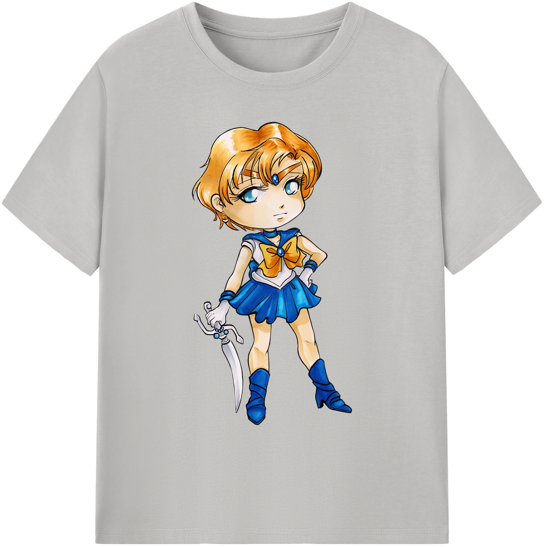 （画像用） 美少女戦士セーラームーン 天王はるか Sailor Moon Tenoh Haruka 綿100％ メンズ半袖Tシャツ｜肌触りやわらか＆通気性