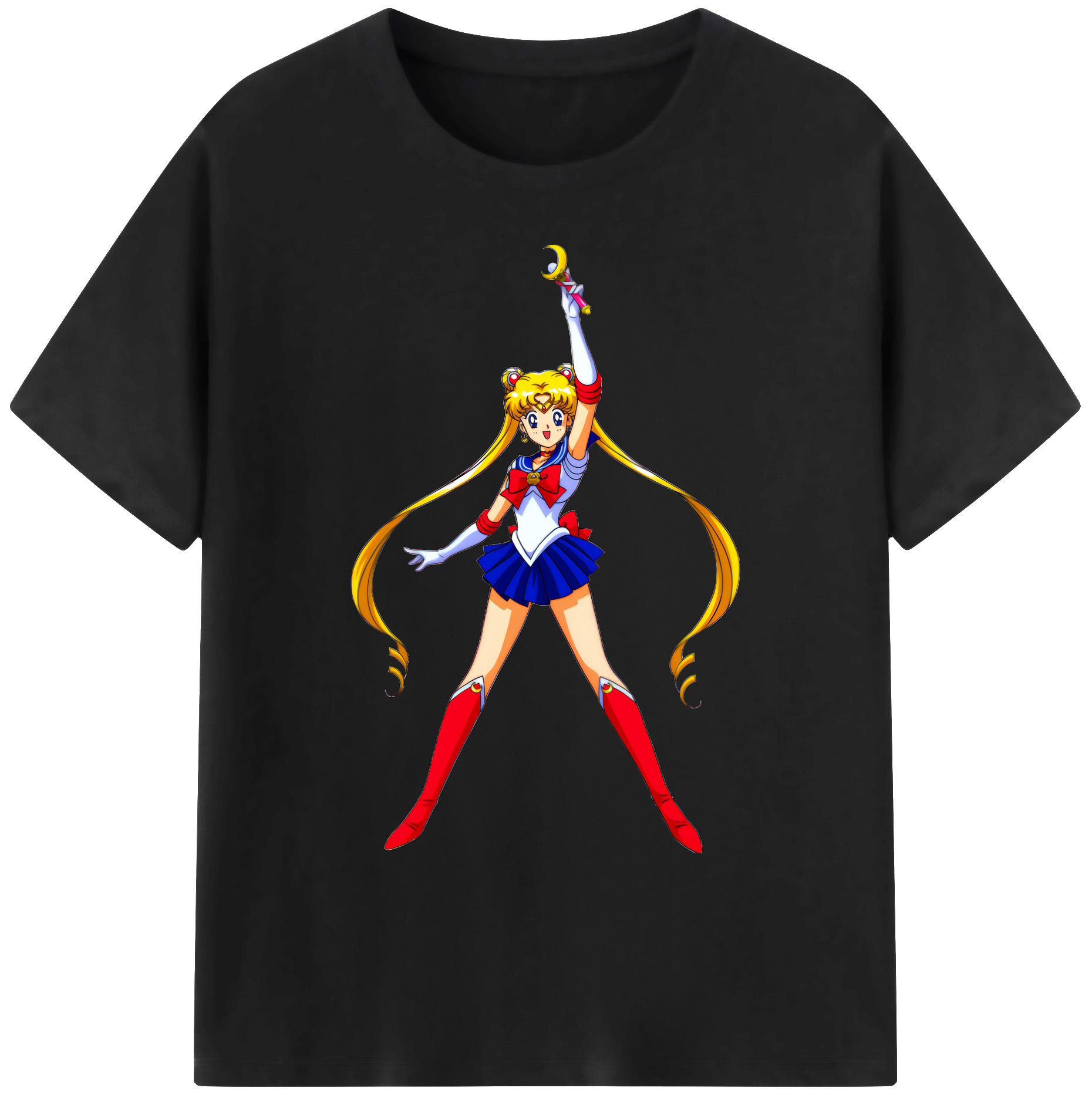 （画像用） 美少女戦士セーラームーン 月野 うさぎ つきの うさぎ Sailor Moon Tsukino Usagi 綿100％ メンズ半袖Tシャツ｜肌触りやわらか＆通気性