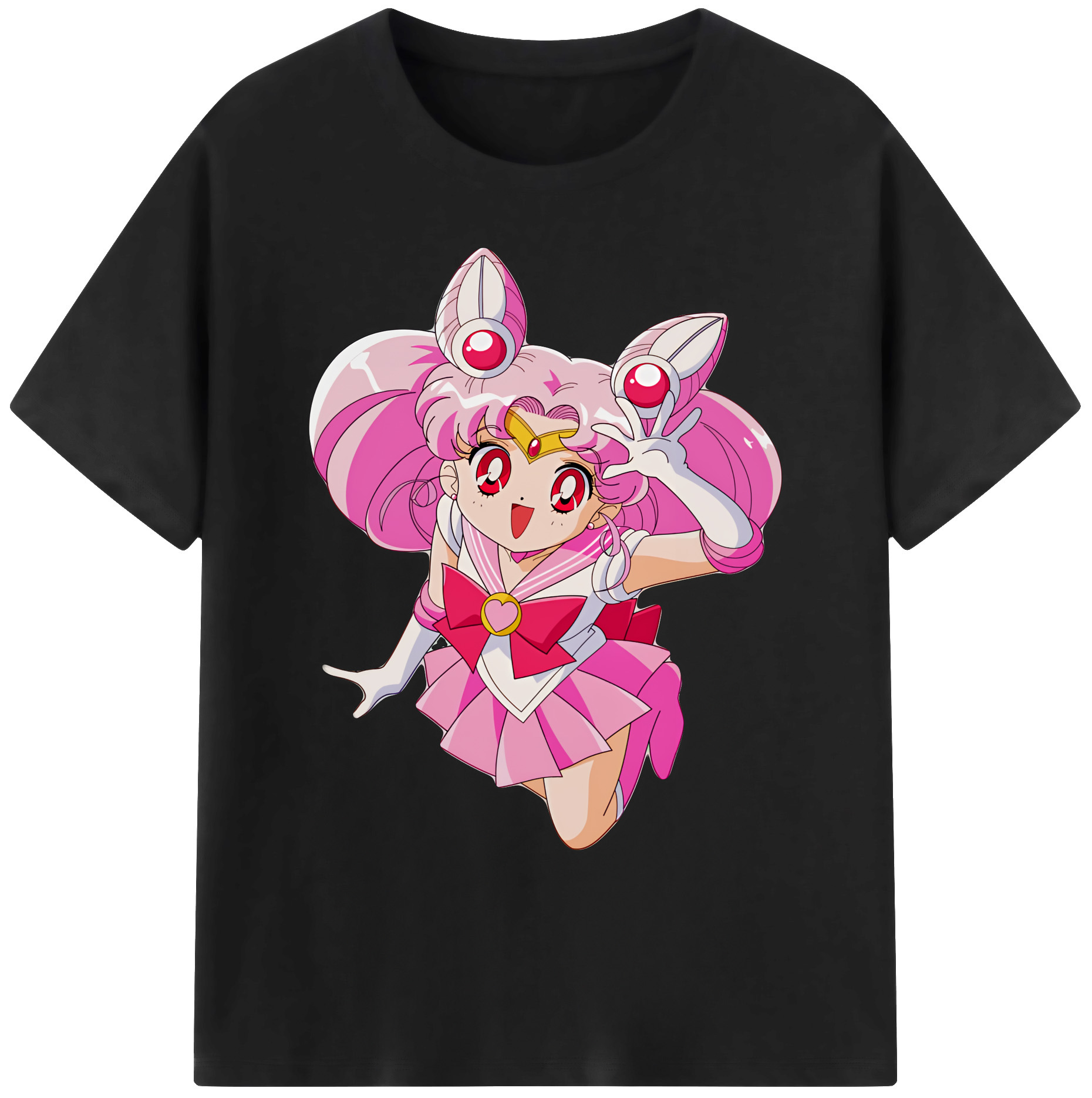 （画像用） 美少女戦士セーラームーン ちびうさ Sailor Moon Chibiusa Tsukino Usagi Small Lady Serenity 綿100％ メンズ半袖Tシャツ｜肌触りやわらか＆通気性