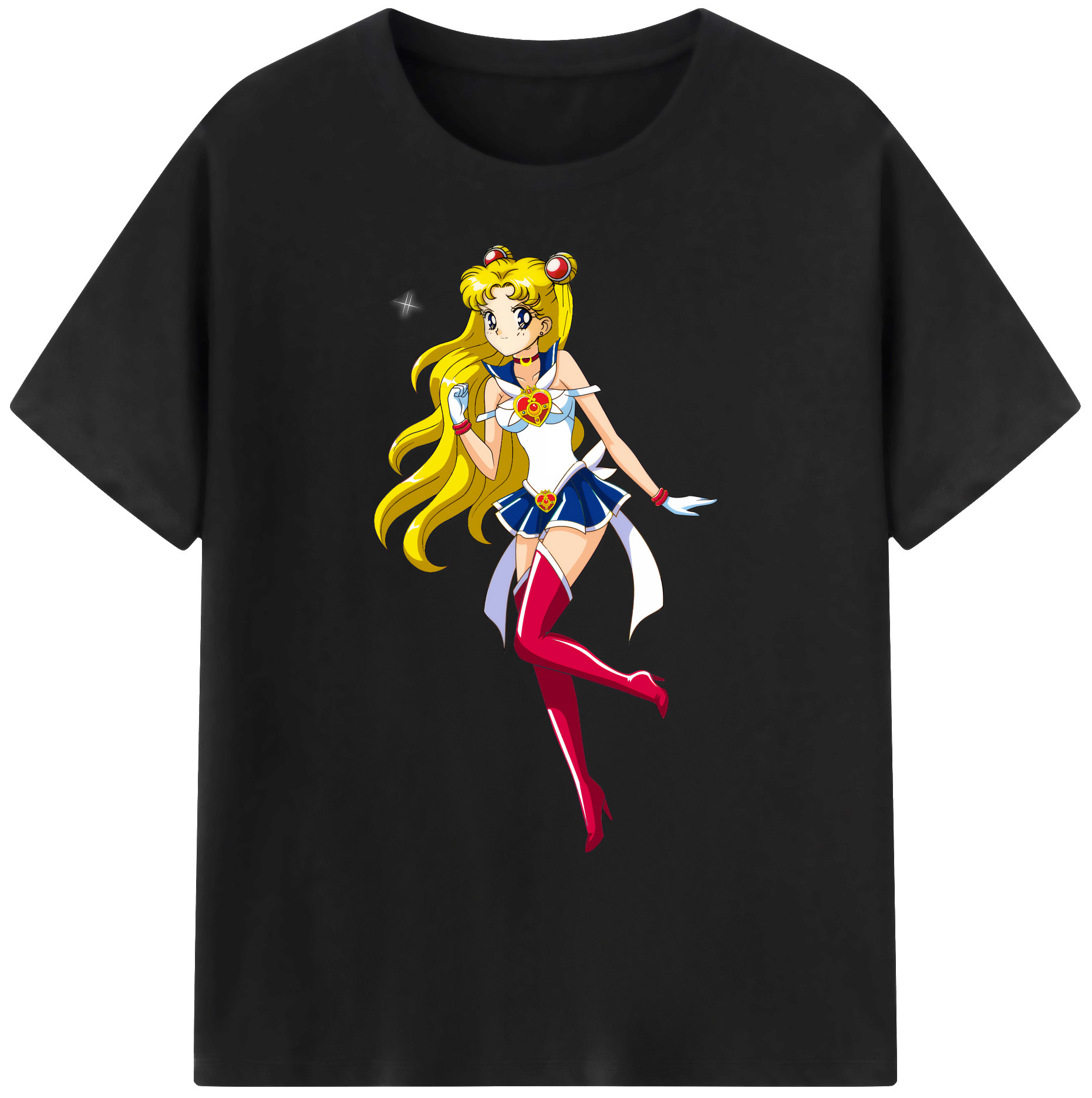 （画像用） 美少女戦士セーラームーン 月野 うさぎ つきの うさぎ Sailor Moon Tsukino Usagi 綿100％ メンズ半袖Tシャツ｜肌触りやわらか＆通気性