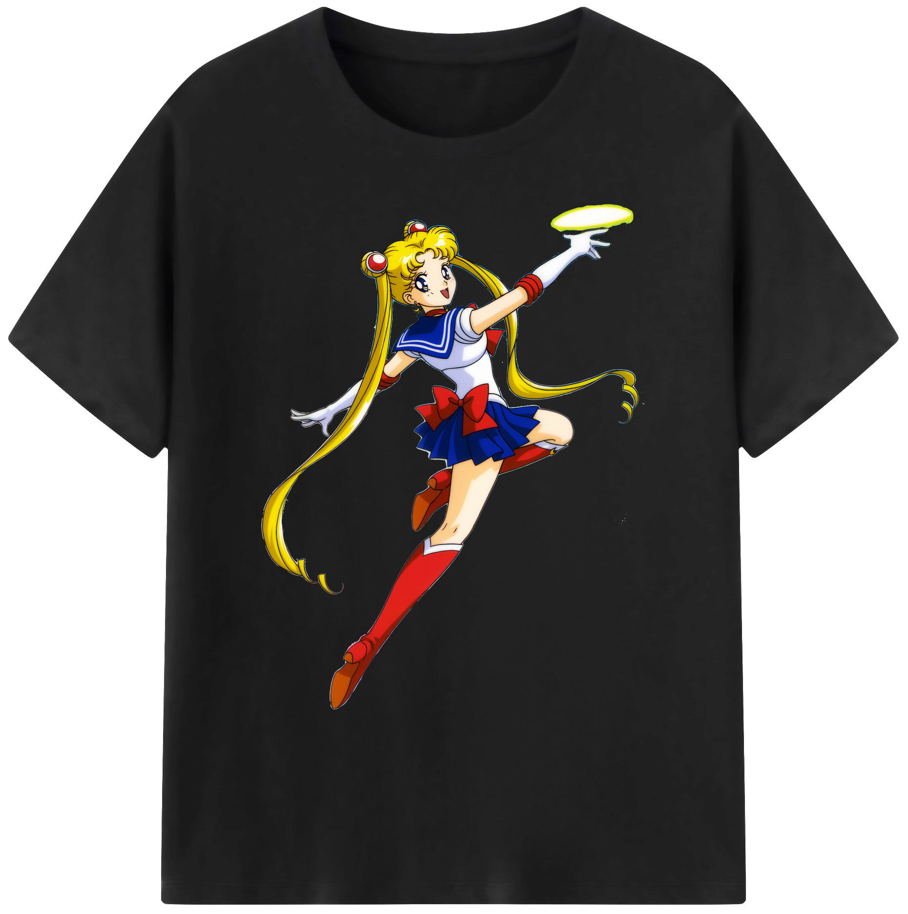 （画像用） 美少女戦士セーラームーン 月野 うさぎ つきの うさぎ Sailor Moon Tsukino Usagi 綿100％ メンズ半袖Tシャツ｜肌触りやわらか＆通気性