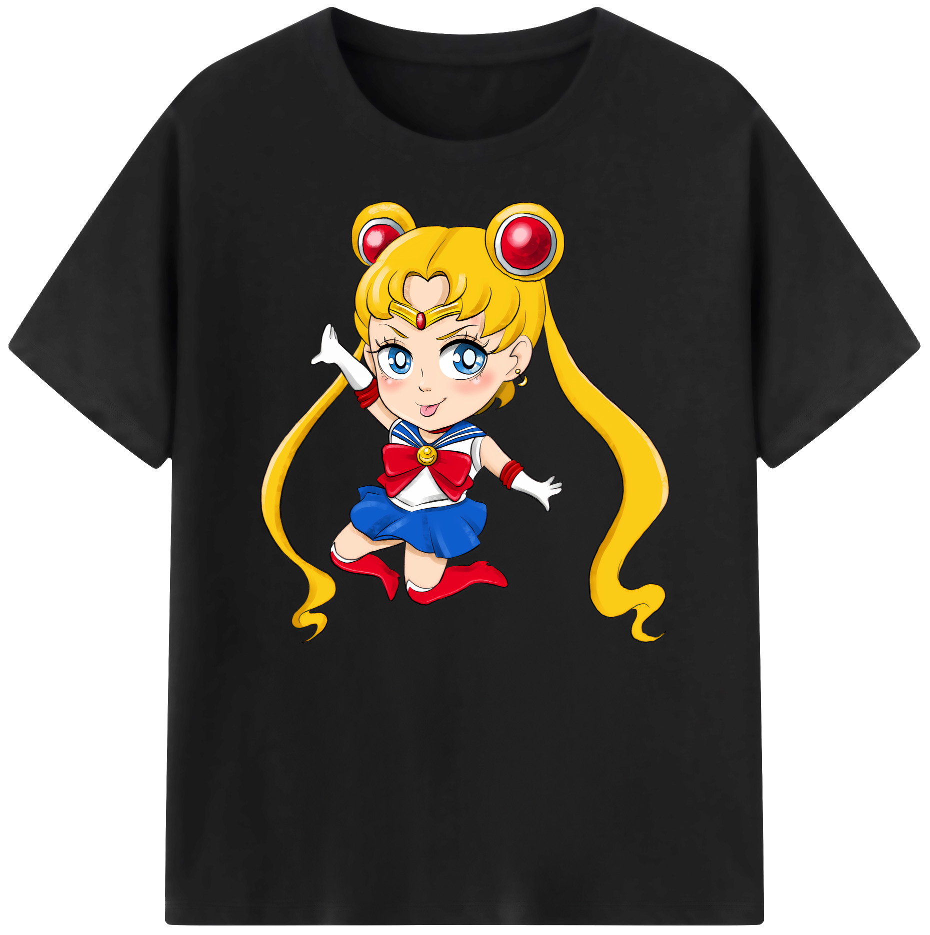 （画像用） 美少女戦士セーラームーン 月野 うさぎ つきの うさぎ Sailor Moon Tsukino Usagi 綿100％ メンズ半袖Tシャツ｜肌触りやわらか＆通気性