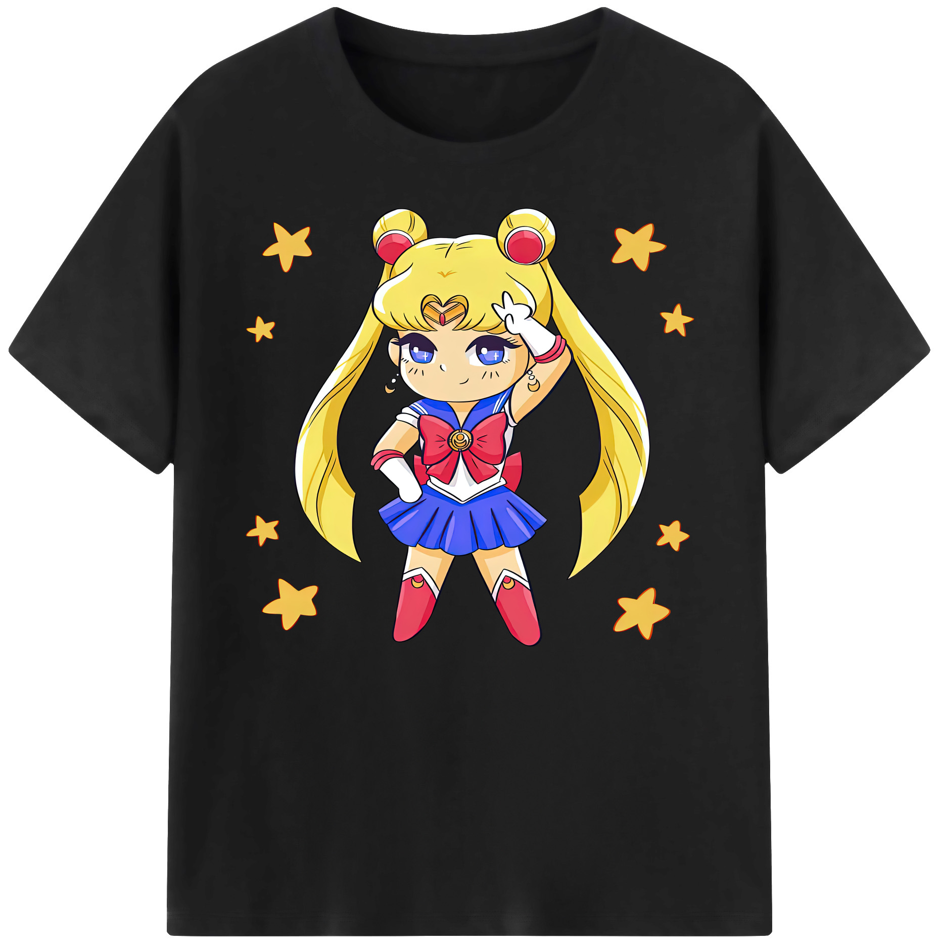 （画像用） 美少女戦士セーラームーン 月野 うさぎ つきの うさぎ Sailor Moon Tsukino Usagi 綿100％ メンズ半袖Tシャツ｜肌触りやわらか＆通気性