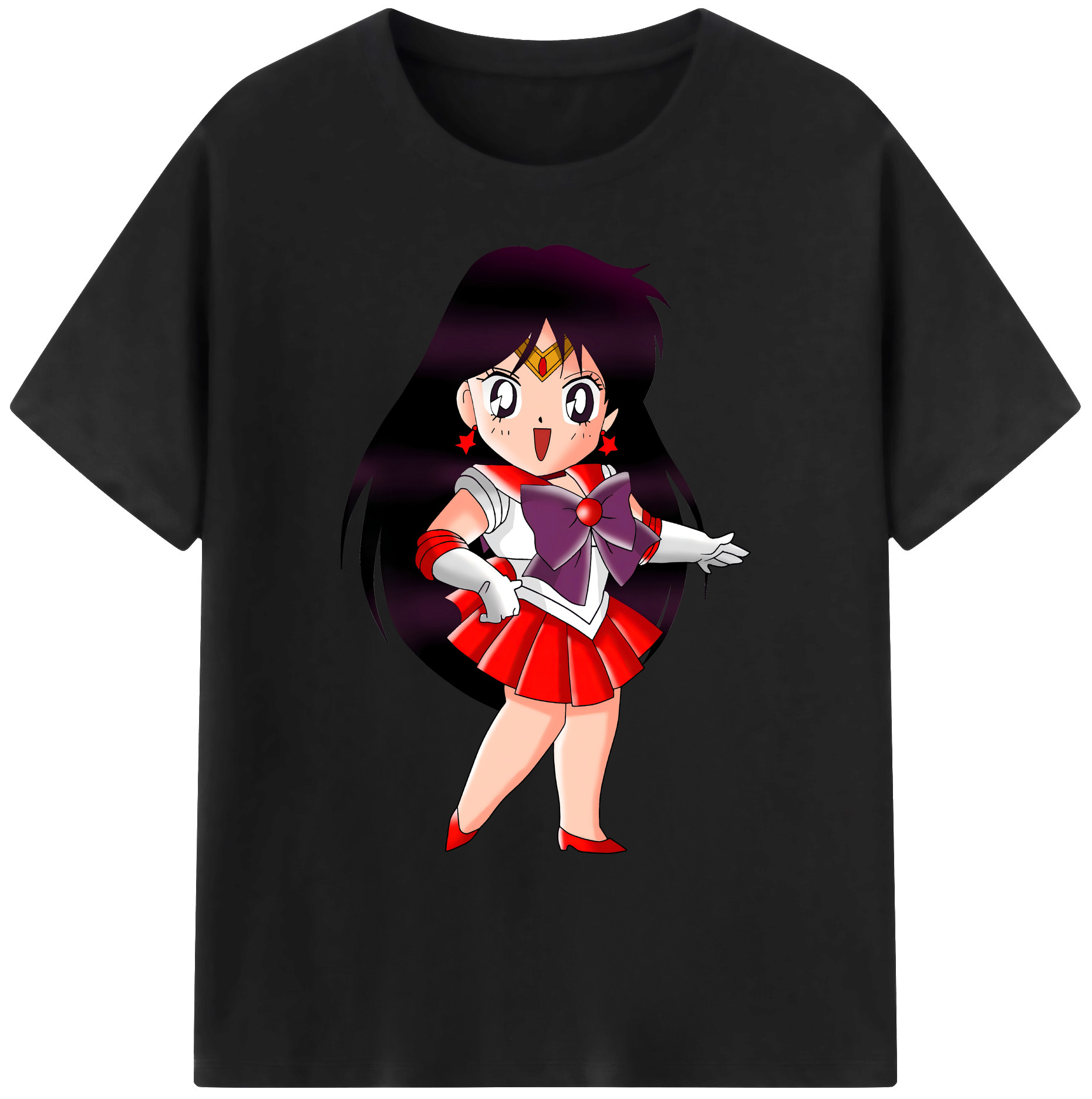 （画像用） 美少女戦士セーラームーン 火野レイ ひの レイ Sailor Moon Hino Rei （セーラーマーズ,Sailor Mars） 綿100％ メンズ半袖Tシャツ｜肌触りやわらか＆通気性