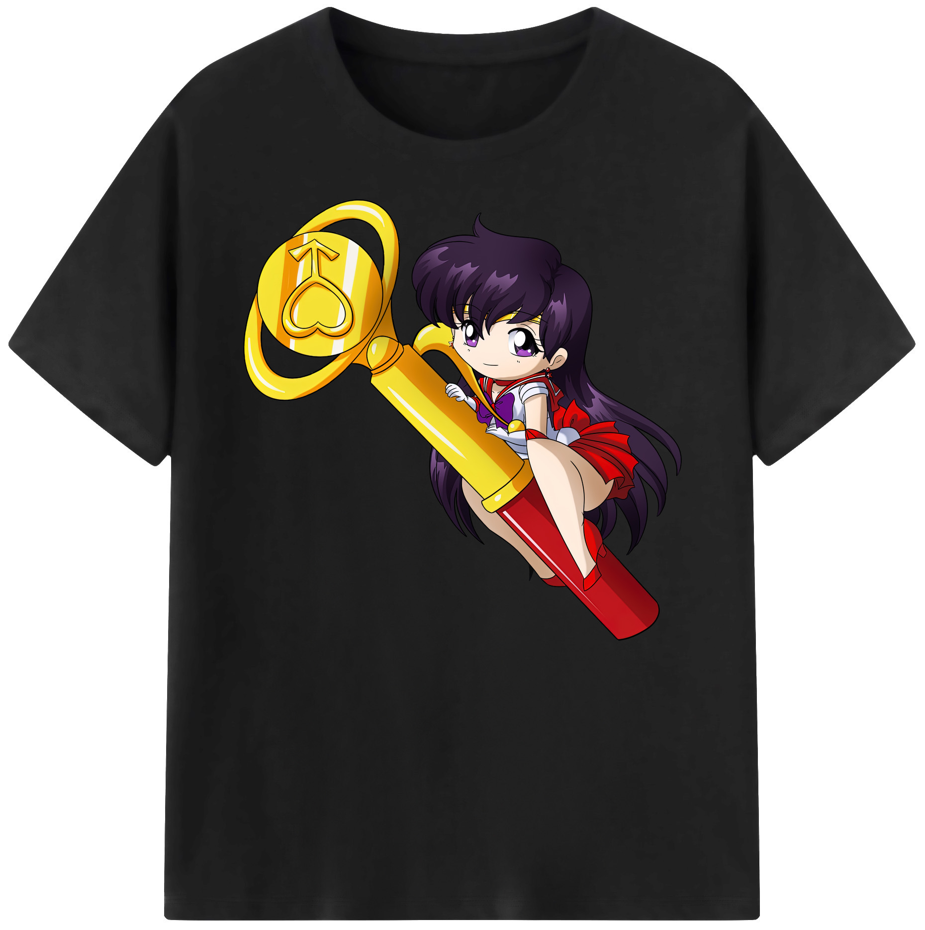 （画像用） 美少女戦士セーラームーン 火野レイ ひの レイ Sailor Moon Hino Rei （セーラーマーズ,Sailor Mars） 綿100％ メンズ半袖Tシャツ｜肌触りやわらか＆通気性