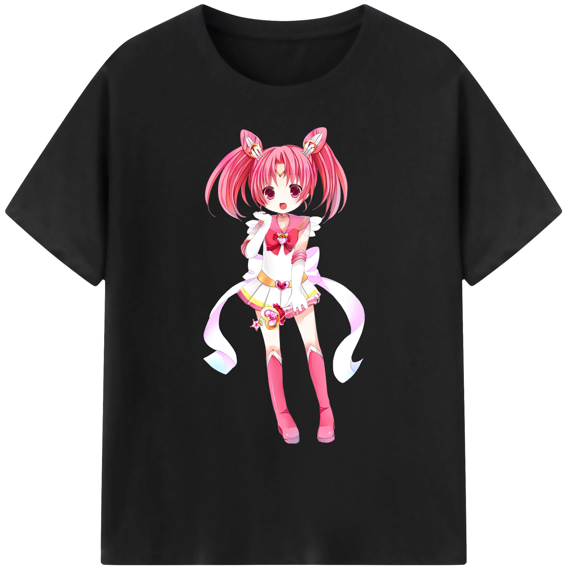 （画像用） 美少女戦士セーラームーン ちびうさ Sailor Moon Chibiusa Tsukino Usagi Small Lady Serenity 綿100％ メンズ半袖Tシャツ｜肌触りやわらか＆通気性